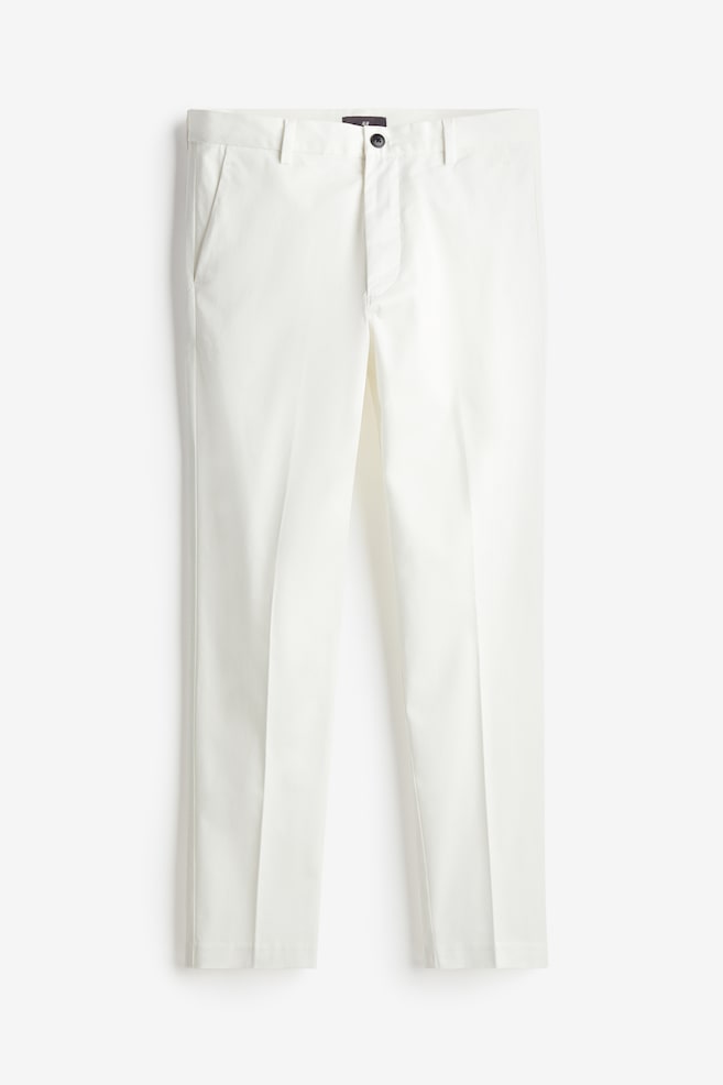 Baumwollhose in Slim Fit - Weiß - 1