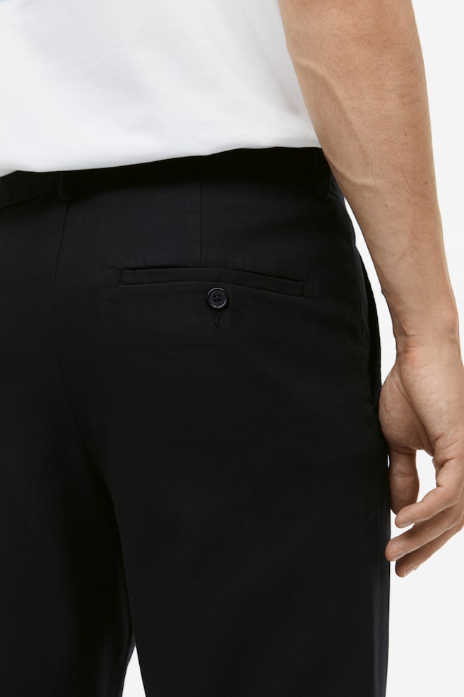 Pantaloni eleganti in twill Regular Fit - Nero/Beige - 6