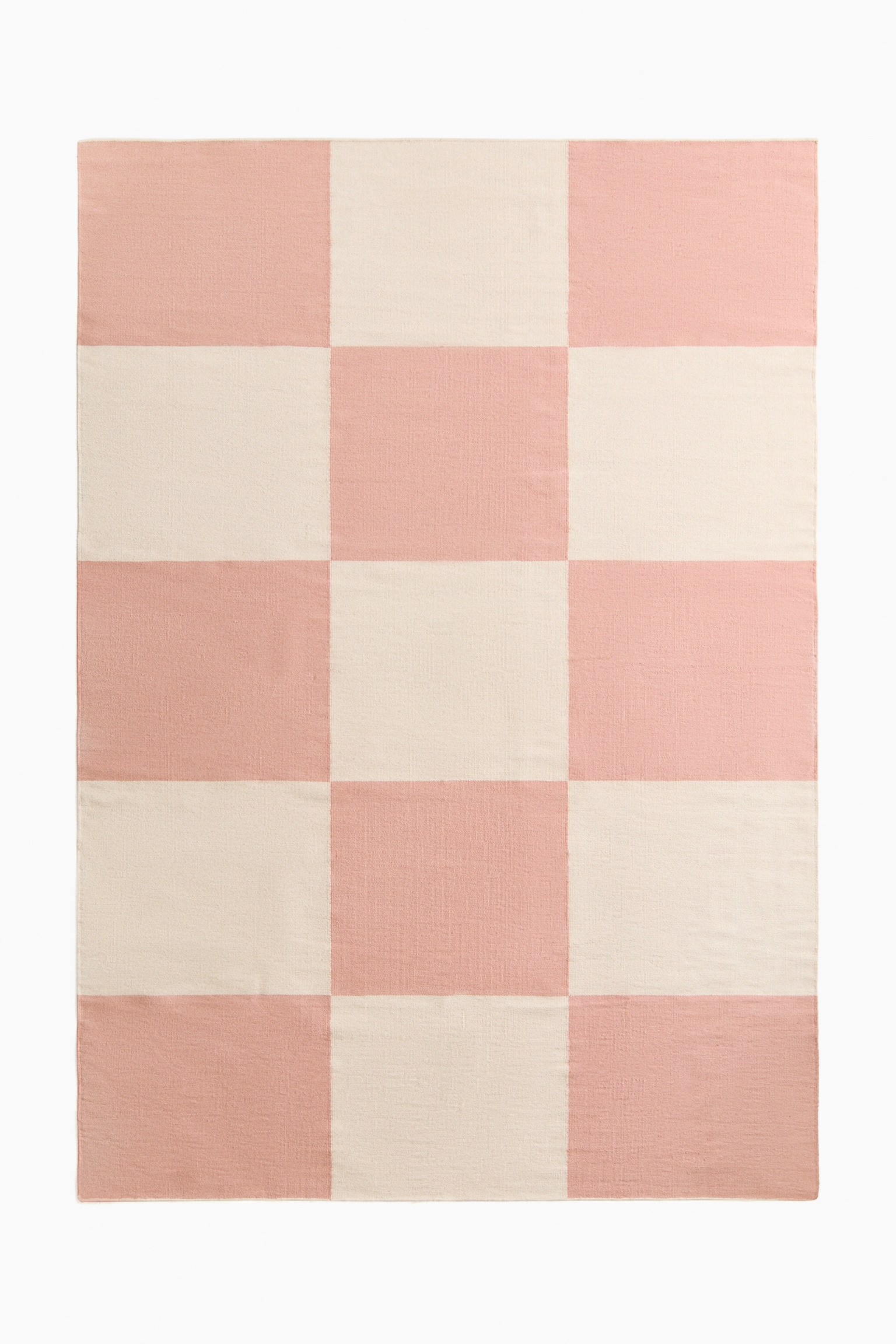 Tapis en coton à carreaux - Rose ancien/carreaux