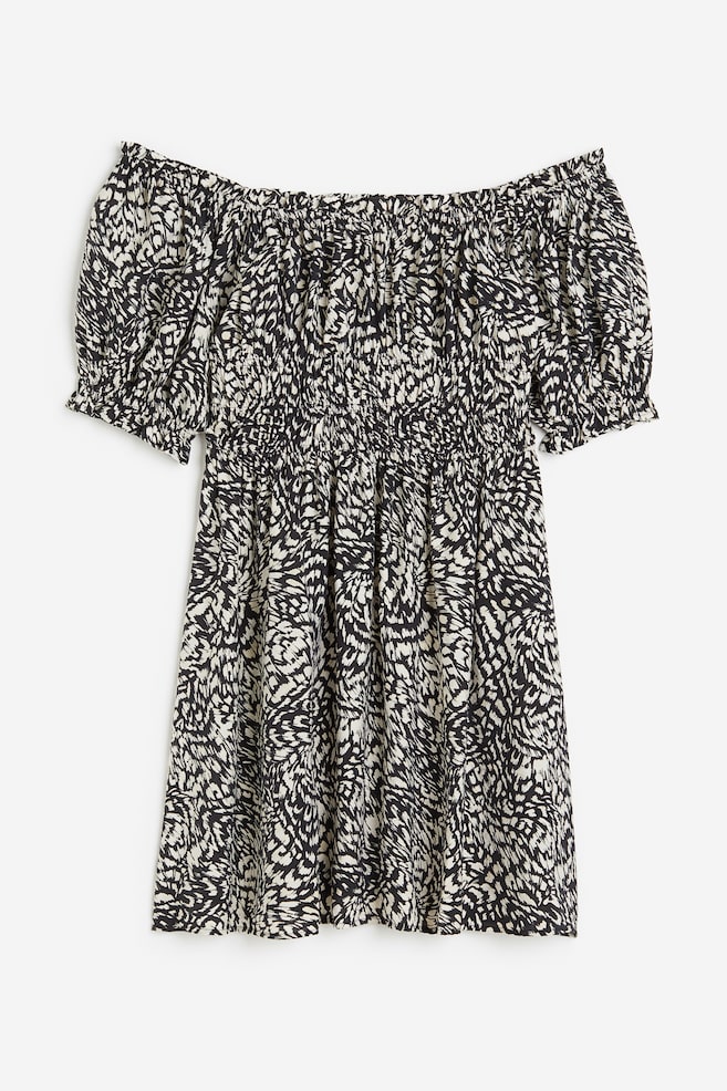 Off-the-shoulder dress - Black/Patterned/Black/Beige/Leopard print - 2