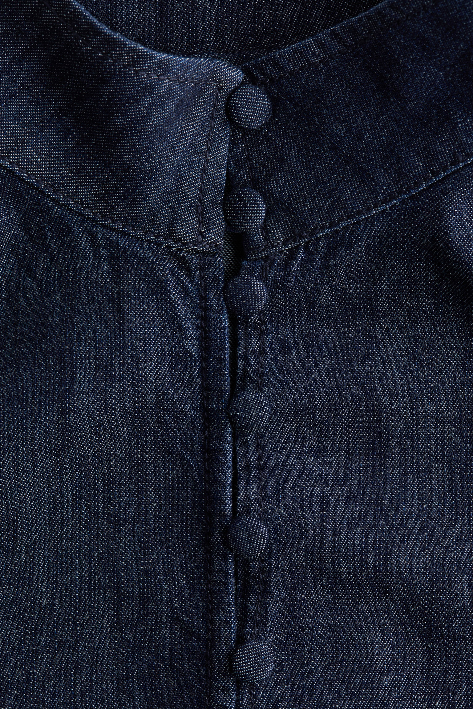 Bawełniana bluzka dżinsowa - Ciemnoniebieski denim - 5