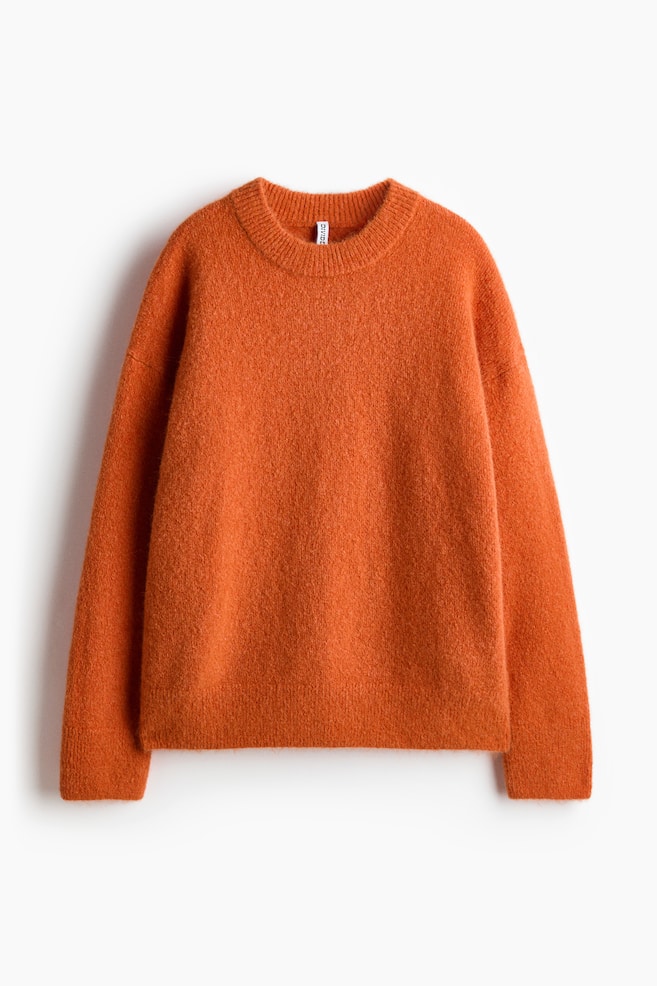 Trui - Loose Fit - Helderoranje/Lichtturkoois/Dusty blauw/Donkerrood - 1