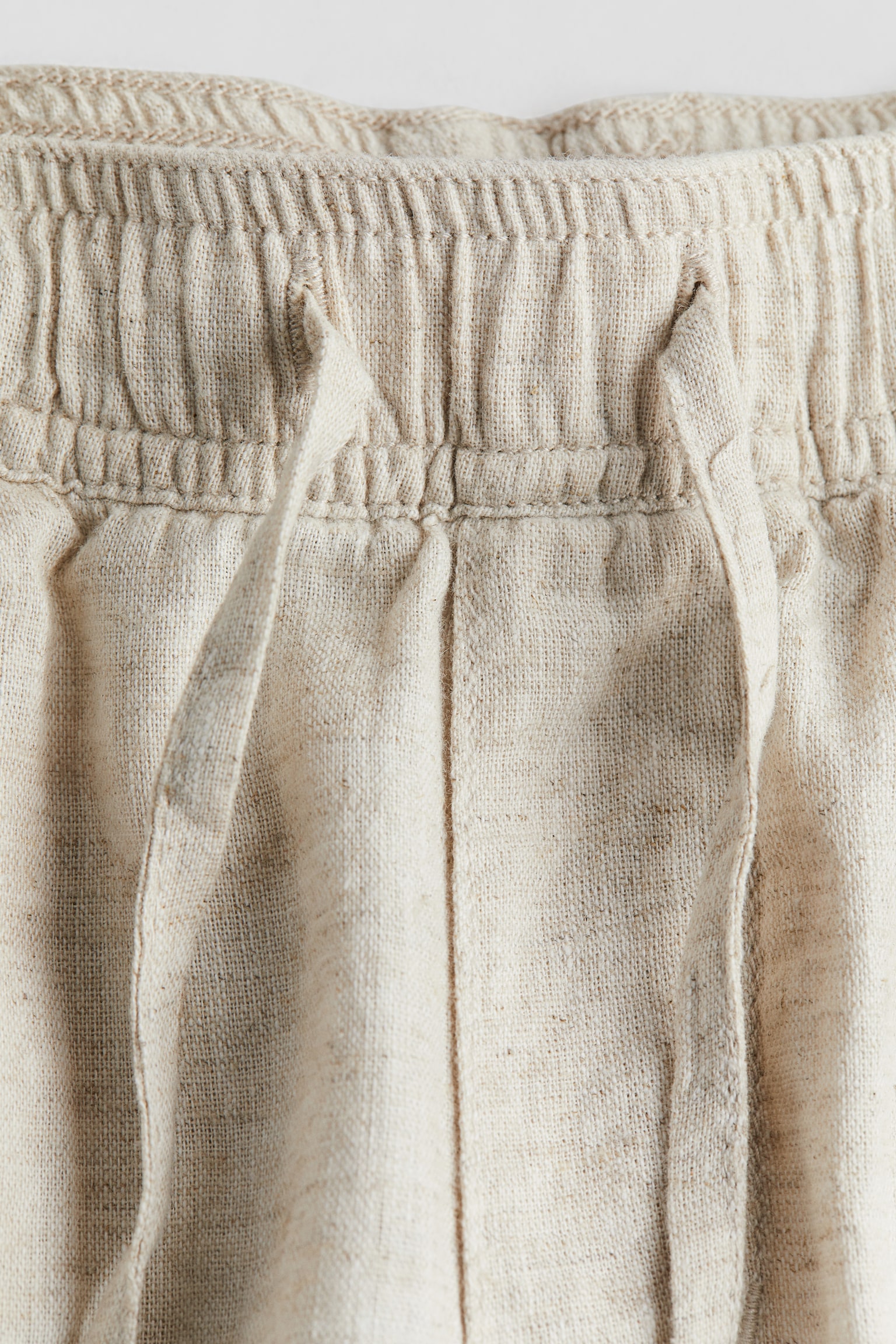 Linen-blend shorts - Ecru/Black - 2