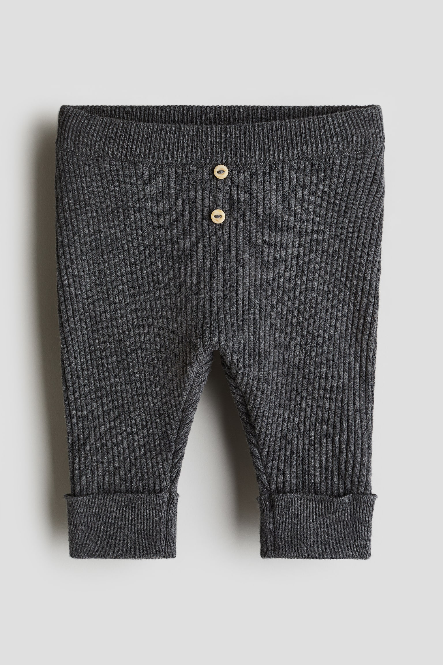 Rib-knit trousers - Dark grey/Light grey marl/Beige/Beige - 1