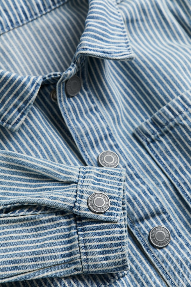 Skjortejakke i bomuldstwill - Blå/Stribet - 2