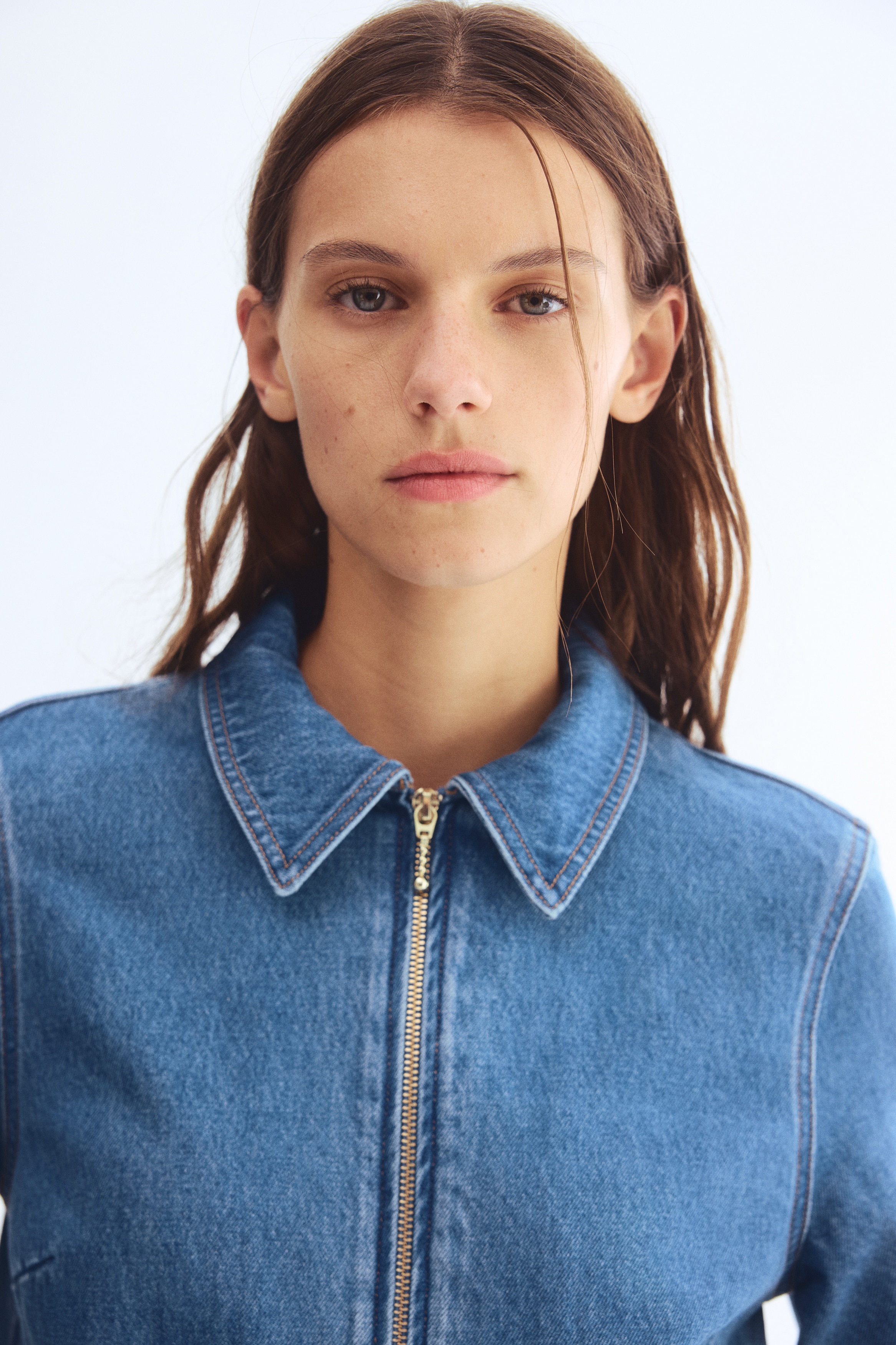 Women's Denim blue Zip-Front Denim Dress | H&M US