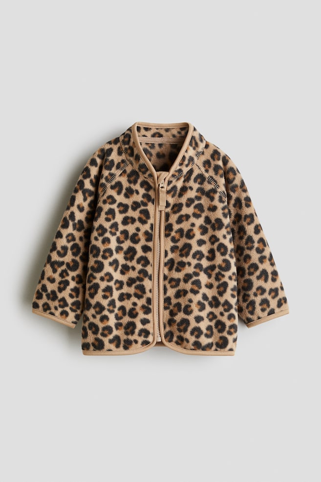 Fleece Jacket - Beige/leopard print/Navy blue/Light beige/hearts/Light beige/Light brown/dogs/White/floral - 1