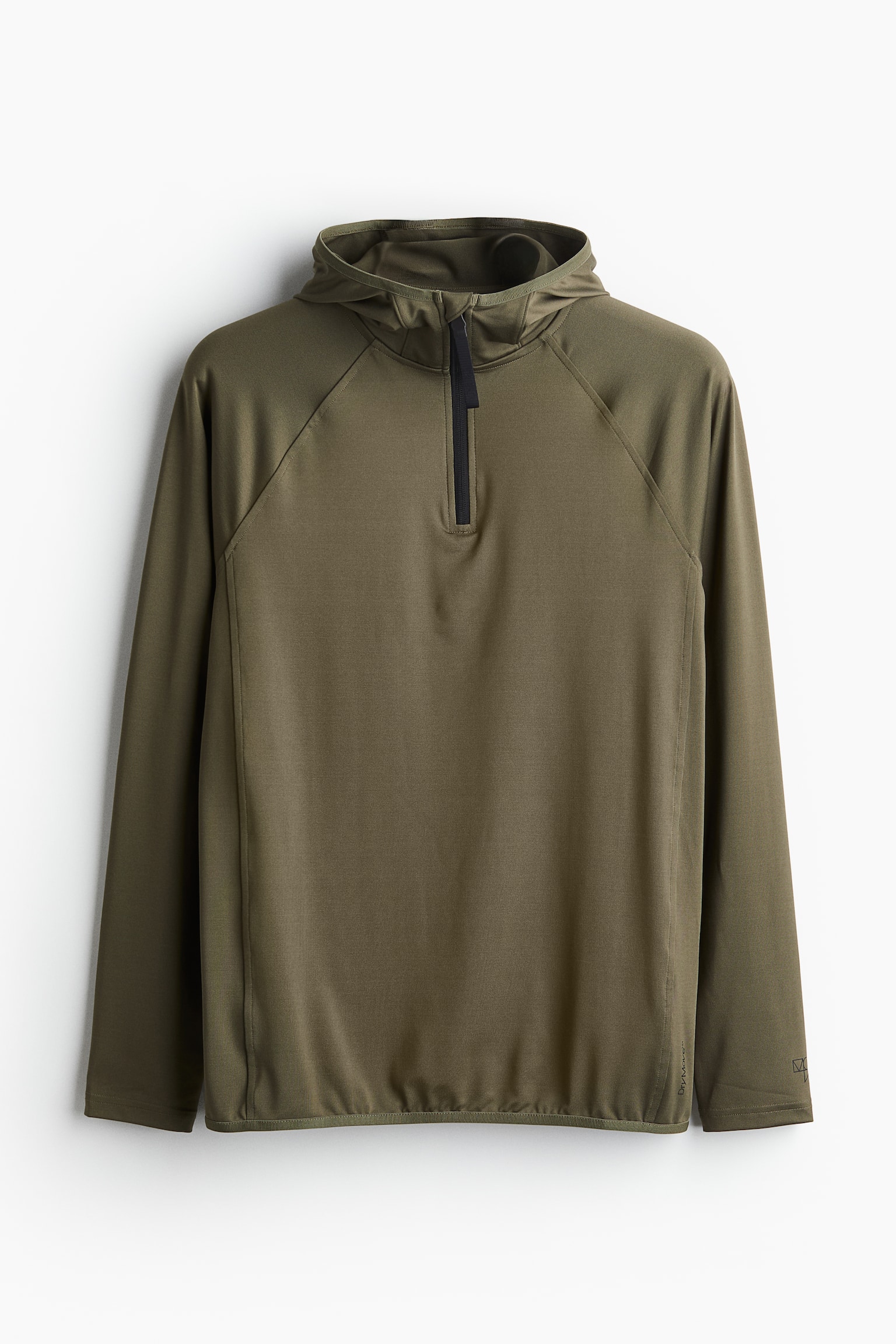 Regular Fit Half Zip Activewear Hoodie In DryMove™ - Khaki green/Training/Black - 2