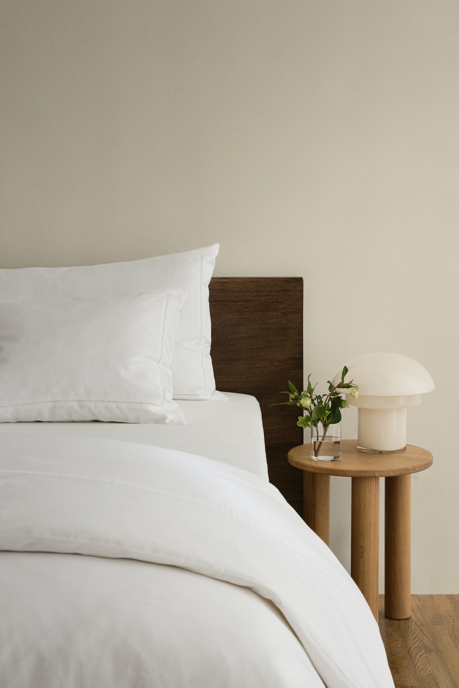 Egyptian cotton single duvet cover set - White/Light beige/Dark brown - 2