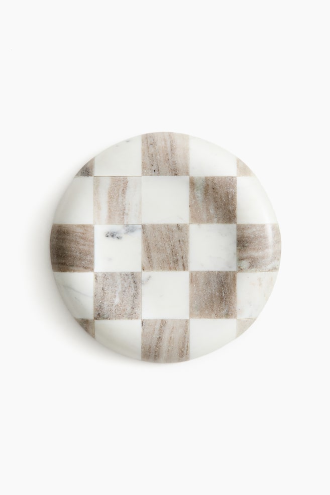 Stor bakke i marmor - Beige/Hvidternet/Rustbrun/Ternet/Beige/Sortternet - 1