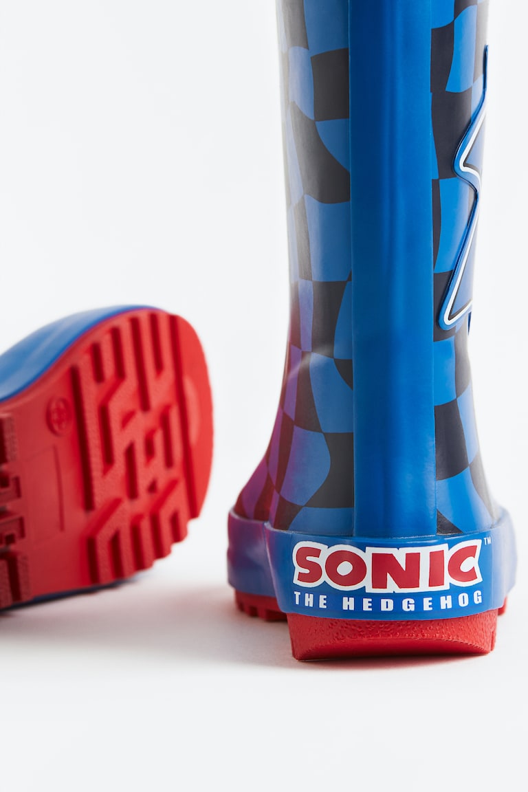 Printed wellingtons Bright blue/Sonic the Hedgehog Kids H&M