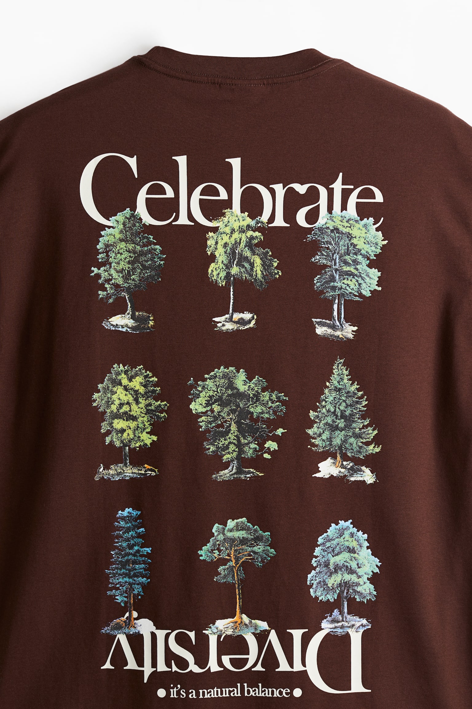 Loose Fit Printed T-shirt - Brown/Celebrate Diversity/Green/Grow/White/Celestial Blues/Brown/Mushrooms/Dark blue/Total/White/Bloomcraft/Pistachio green/Be Kind/Black/Word/White/Glow/White/Essentials/Light beige/White/Disco Kebab/Cream/Nature/Brown/Tectonics - 5