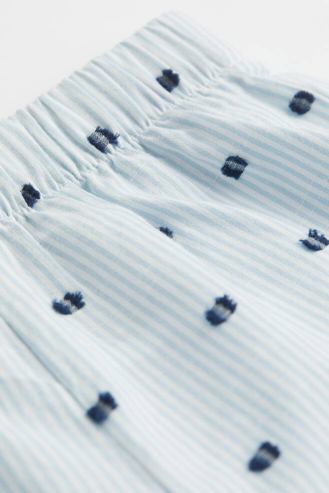 2-piece cotton set - White/Blue striped - 2