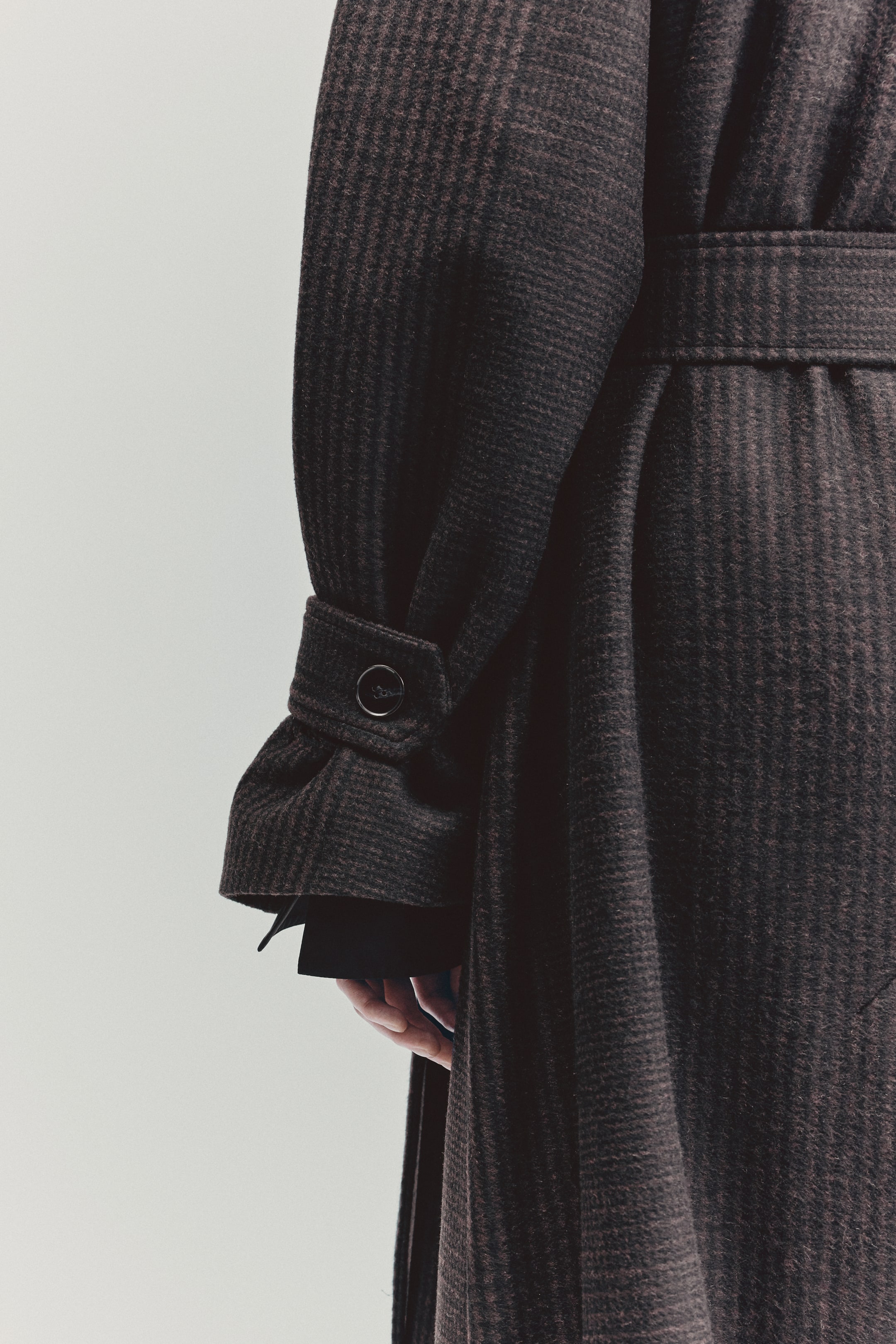 View larger image: Wool-blend coat - Dark brown/Checked - Ladies | H&M 5