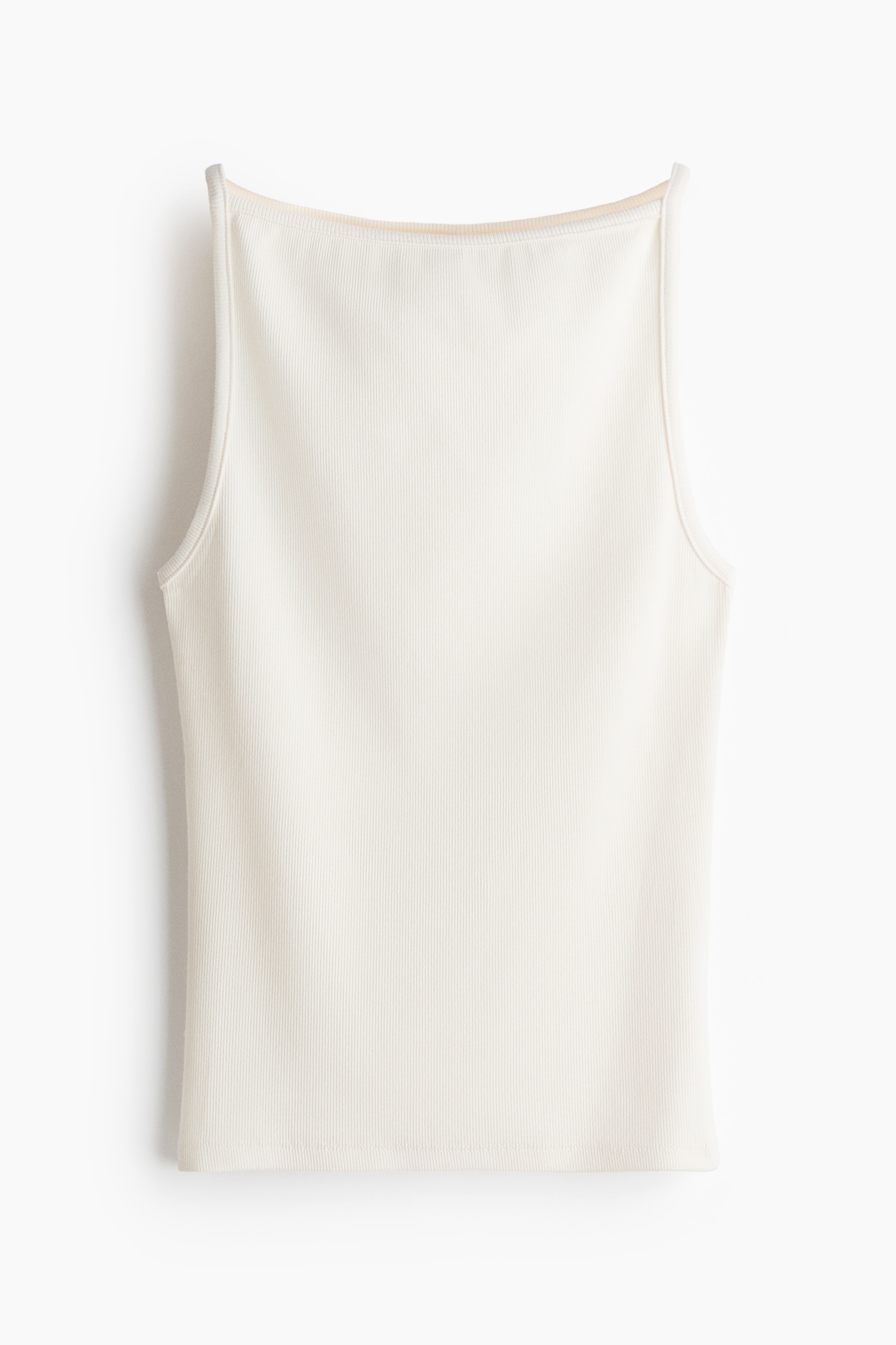 Ribbed strappy top - Cream/Dusty turquoise/Brown