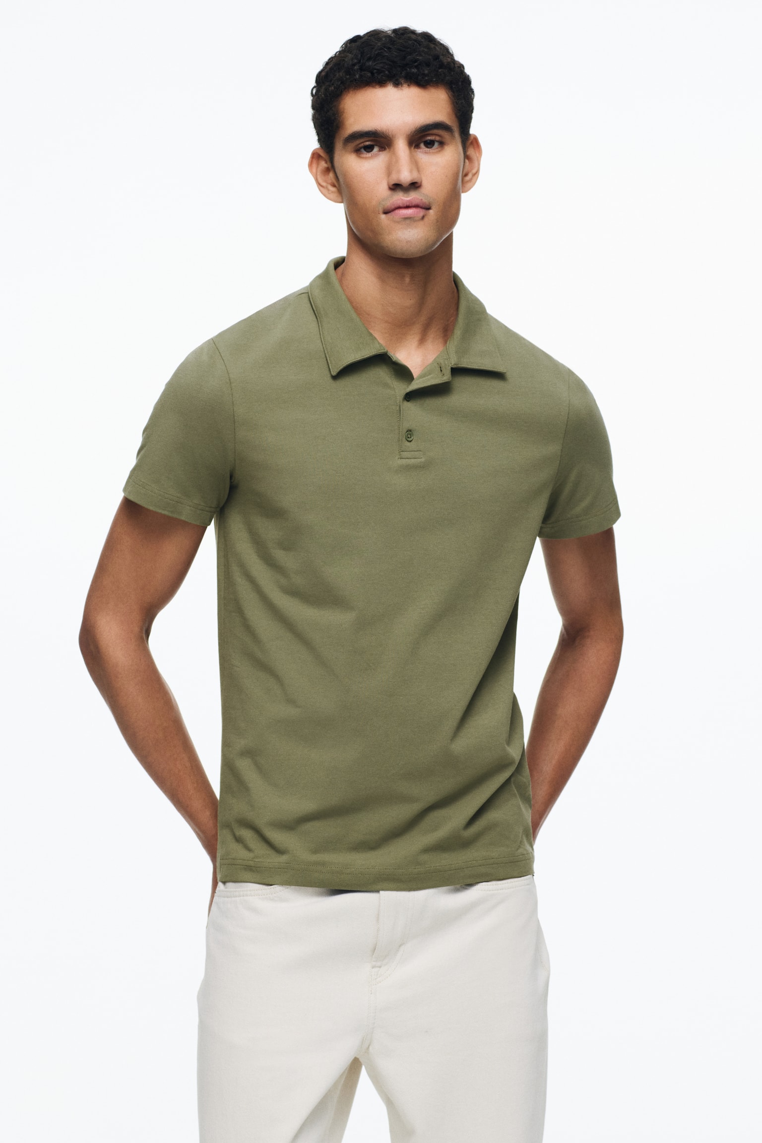 Slim Fit Polo shirt - Khaki green/Black/Navy blue - 3