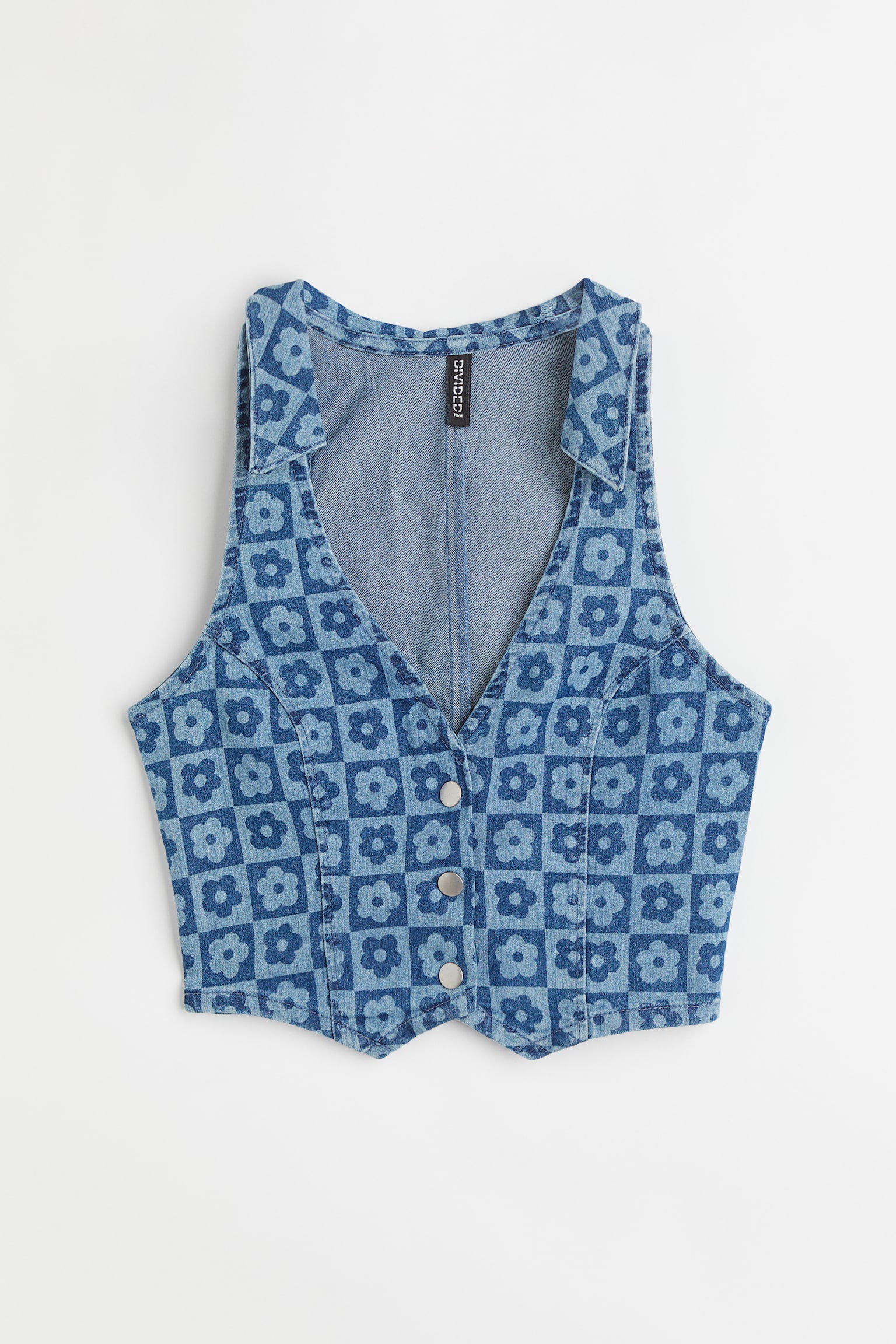 Denim suit waistcoat - Denim blue/Floral