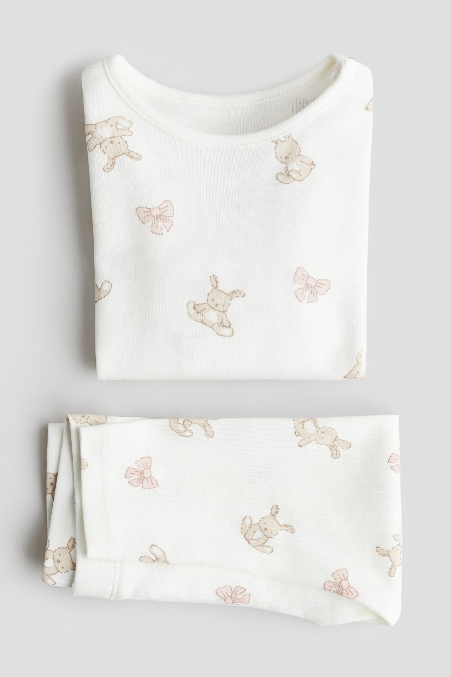 Printed cotton pyjamas - White/Bunnies/Red/Christmas/Navy blue/Christmas/Turquoise/Spotted/Dark grey/Ghosts/Cream/Animals/White/Hearts/Light turquoise/Dream Big/Beige/Leopard-print/Light purple/Light blue/Vehicles/White/Hearts - 2