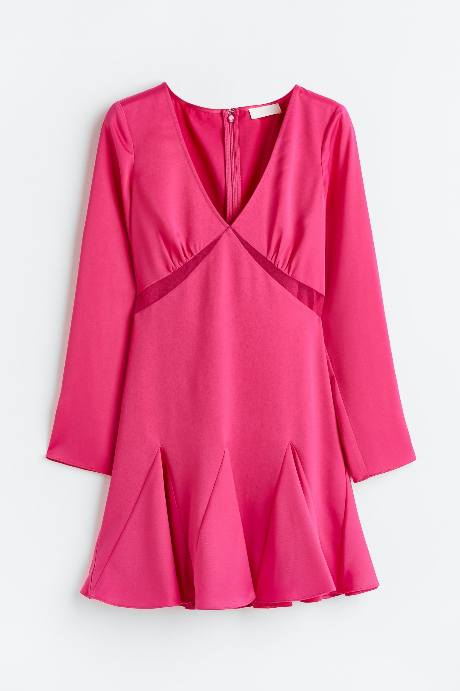 Satin crêpe dress - Cerise - 1