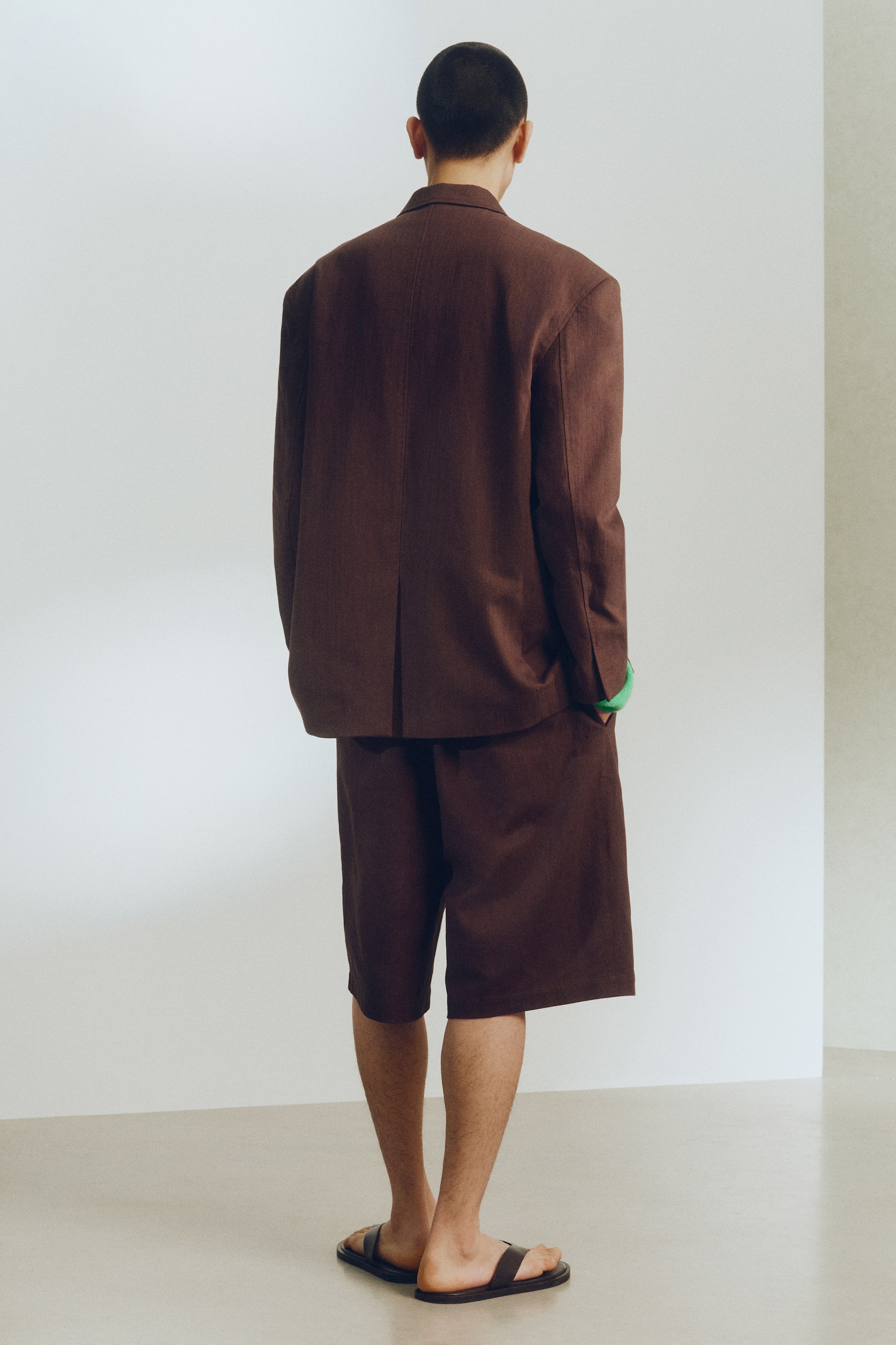 Relaxed-Fit Single-Breasted Linen Jacket