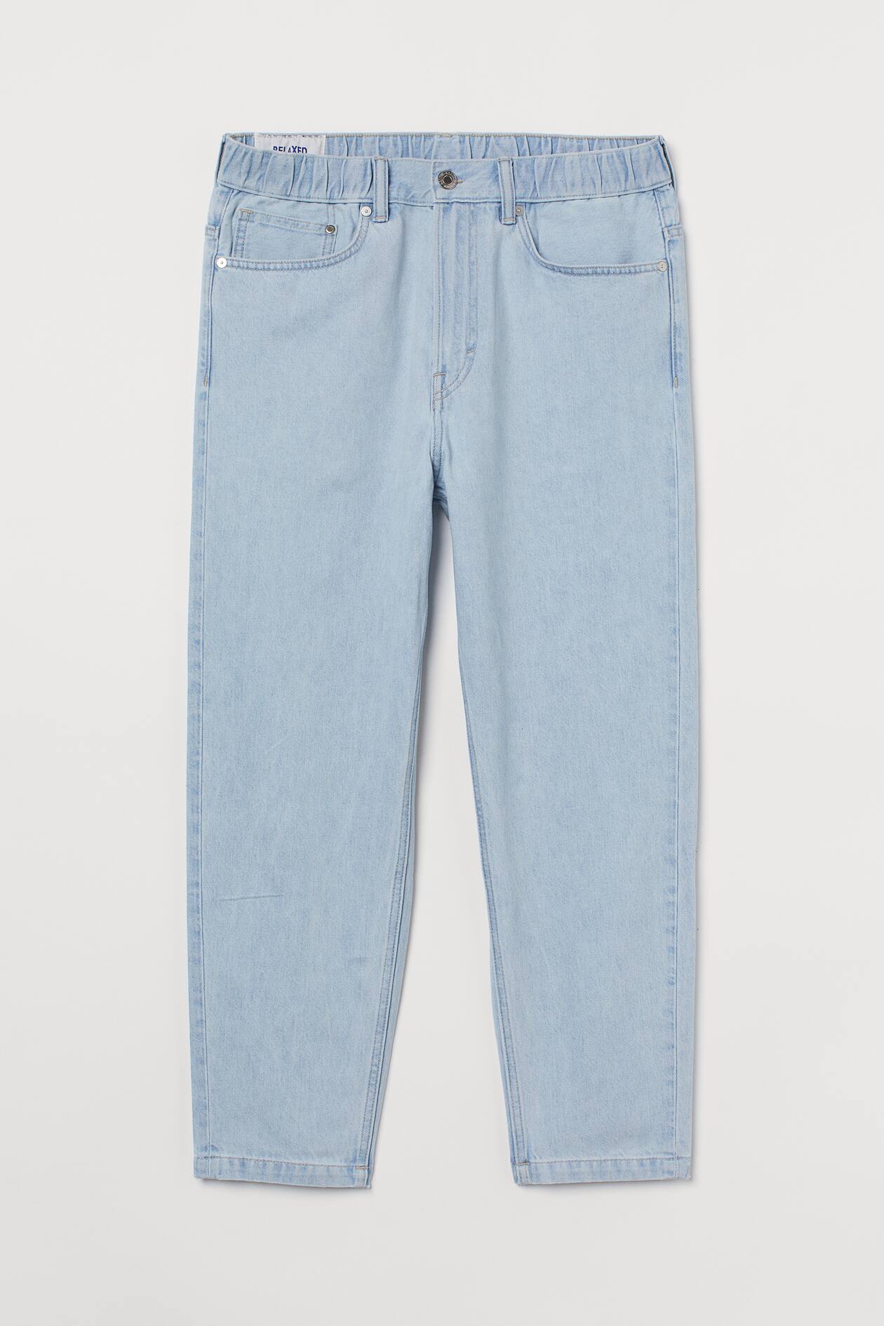 Relaxed Tapered Pull-on Jeans - Light denim blue - Men | H&M US