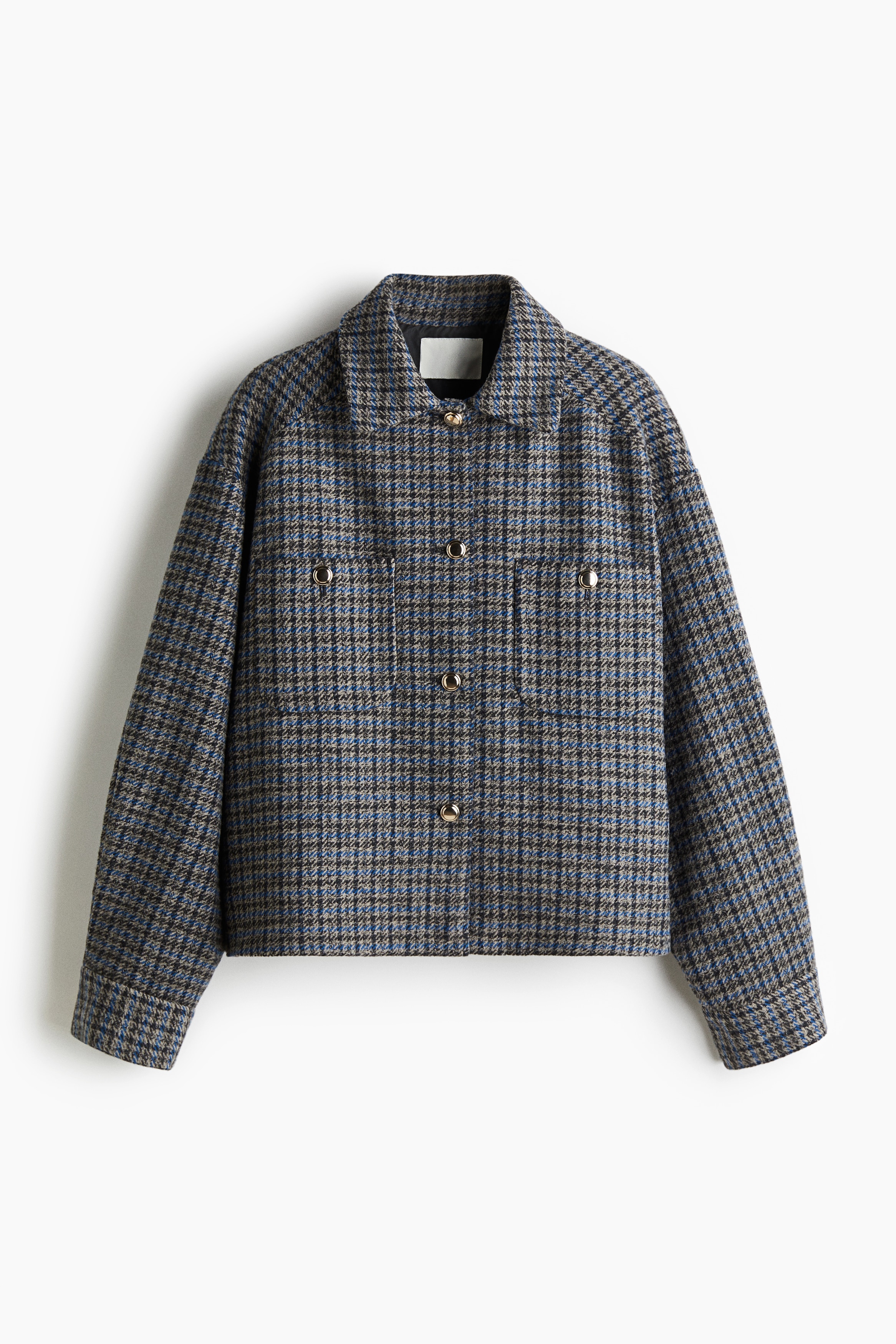 Veste grande taille - Gris/à carreaux/Vert kaki foncé