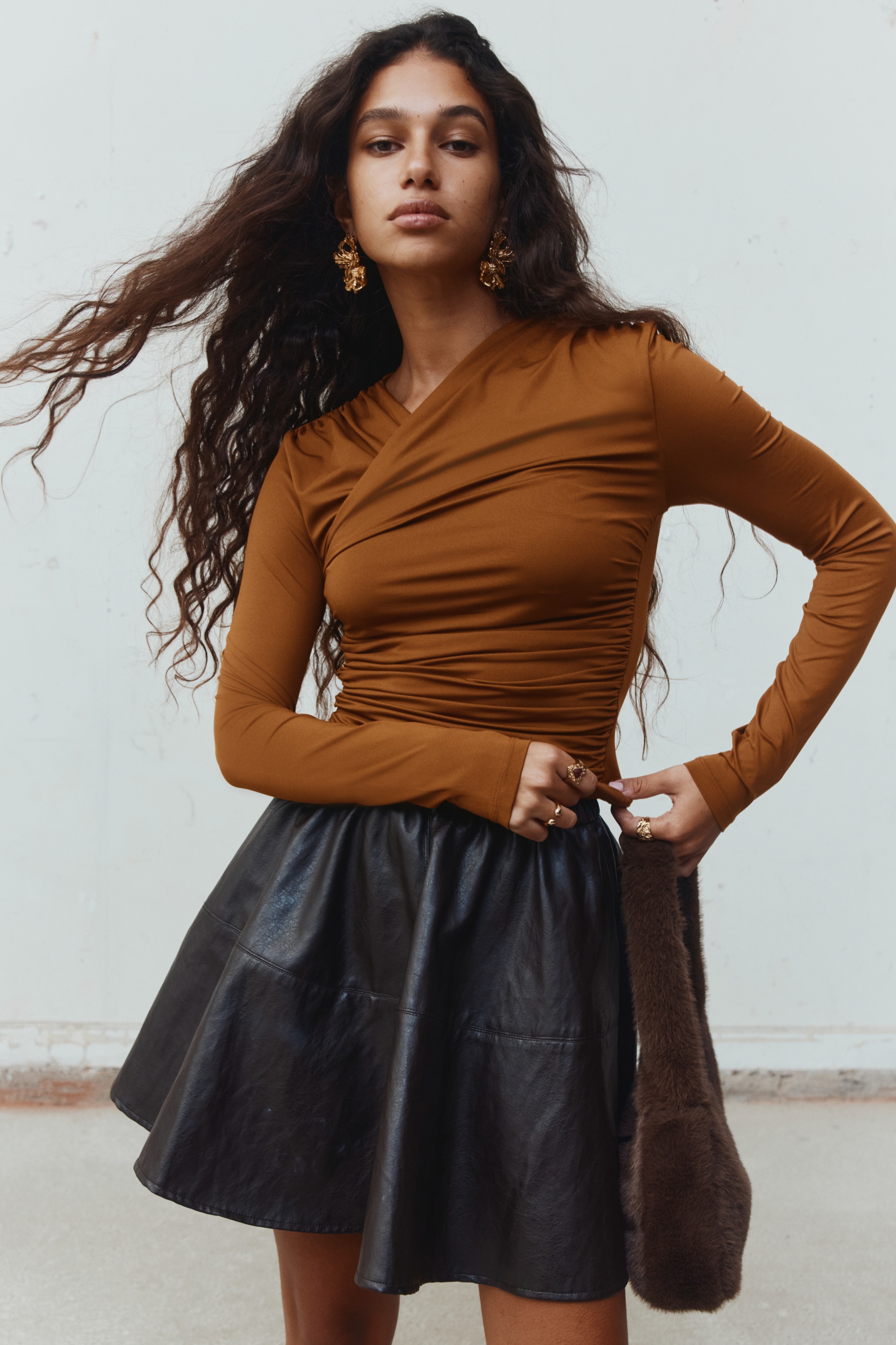 Women's Black Draped Jersey Top | H&M US