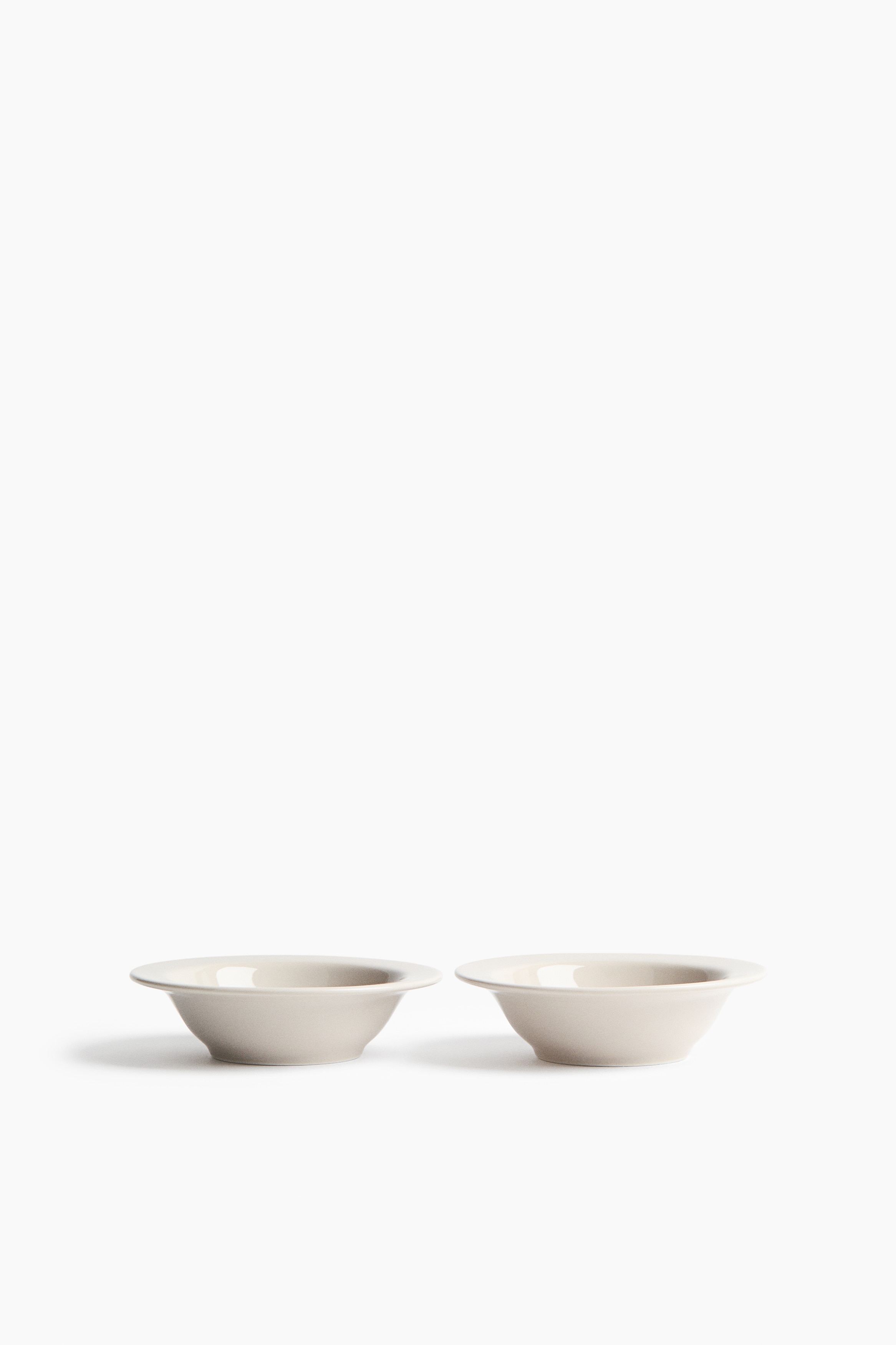 2-Pack Small Porcelain Bowls - Light taupe/White