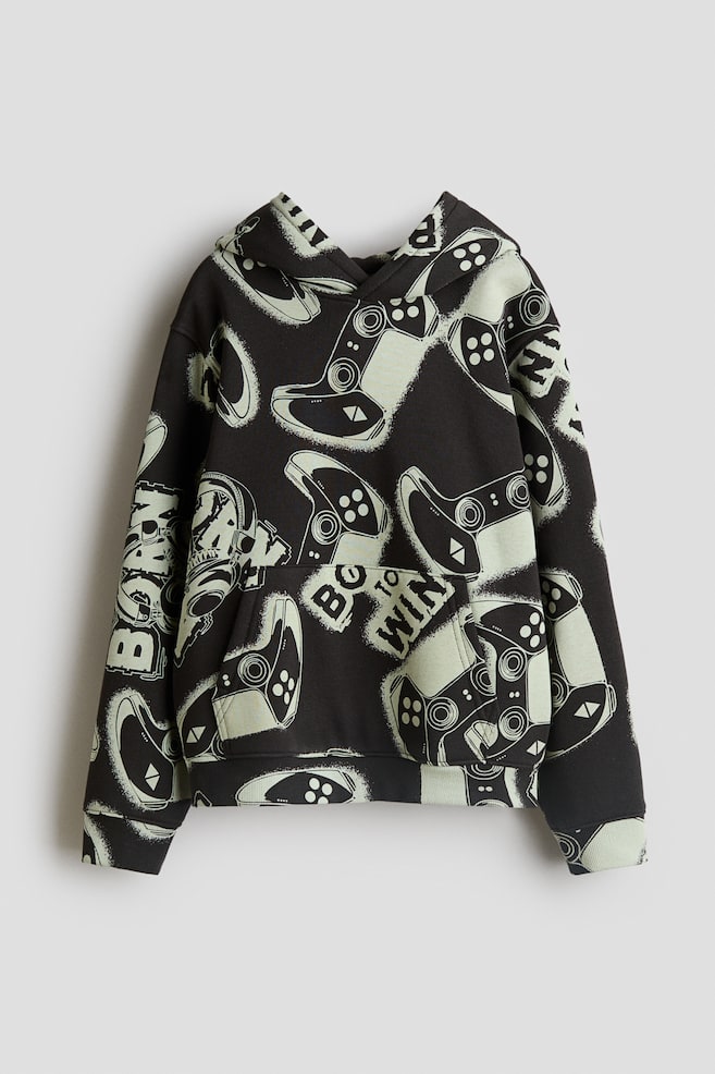 Hoodie - Schwarz/Gamecontrollers/Dunkelbraun/Skater/Schwarz/E-Zone - 1
