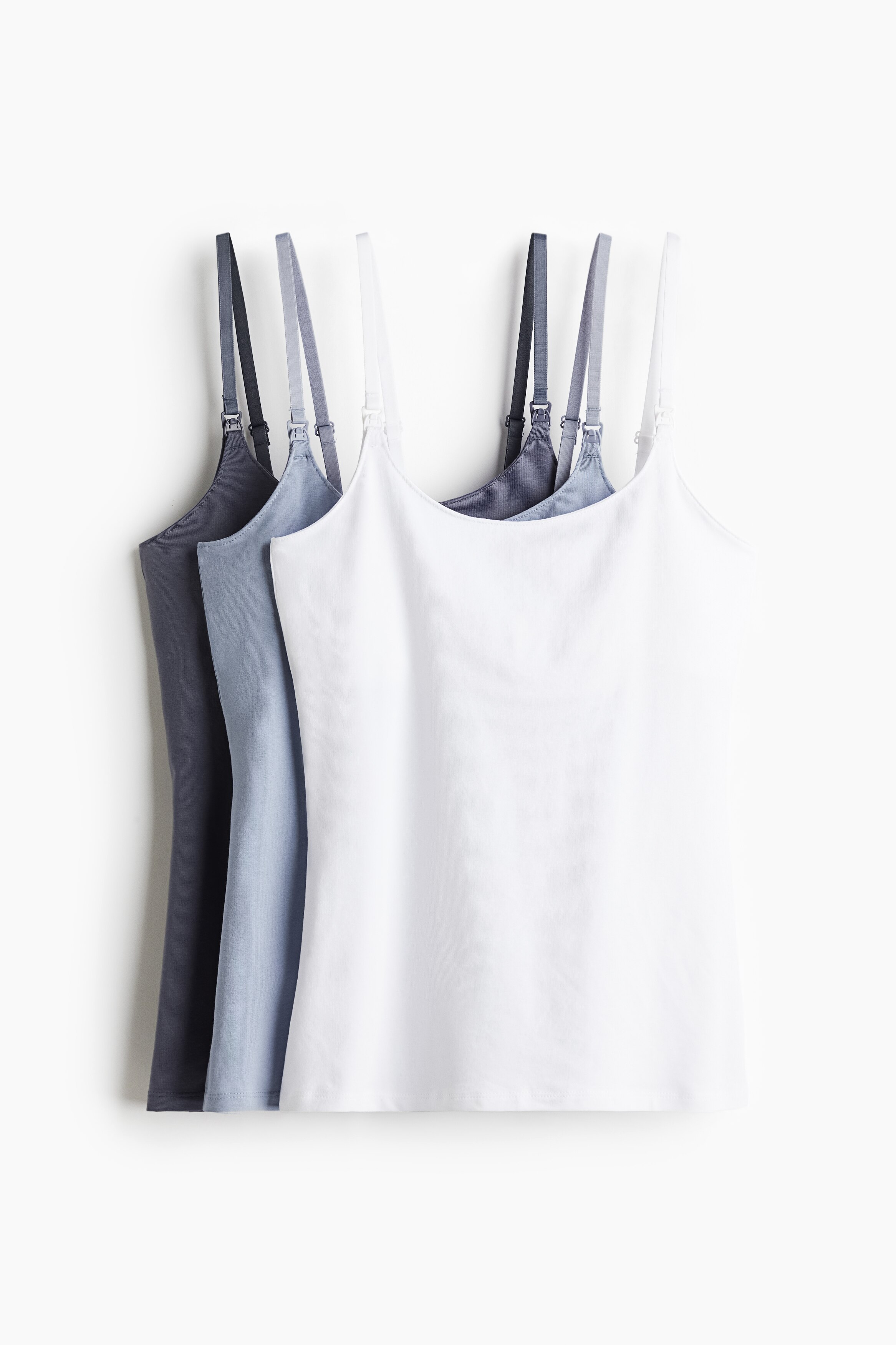 MAMA 3-Pack Nursing Camisole Tops - Beige/black/white - Ladies | H&M US