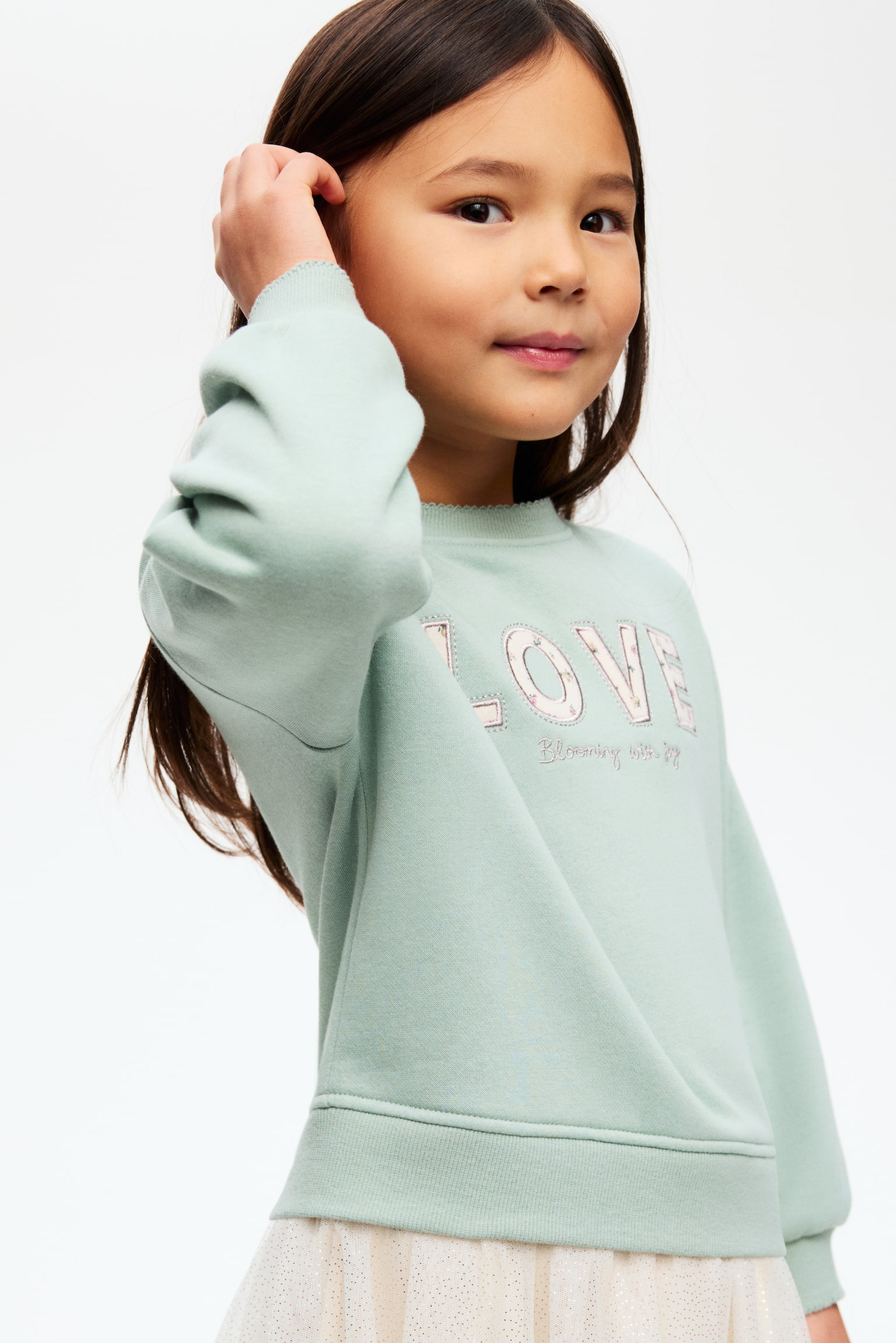 Tulle-skirt sweatshirt dress - Light green/Love/Cream/Bow/Light beige/Ballerinas/Dark grey/New York/Light pink/Horse/Light grey marl/Rainbow - 5