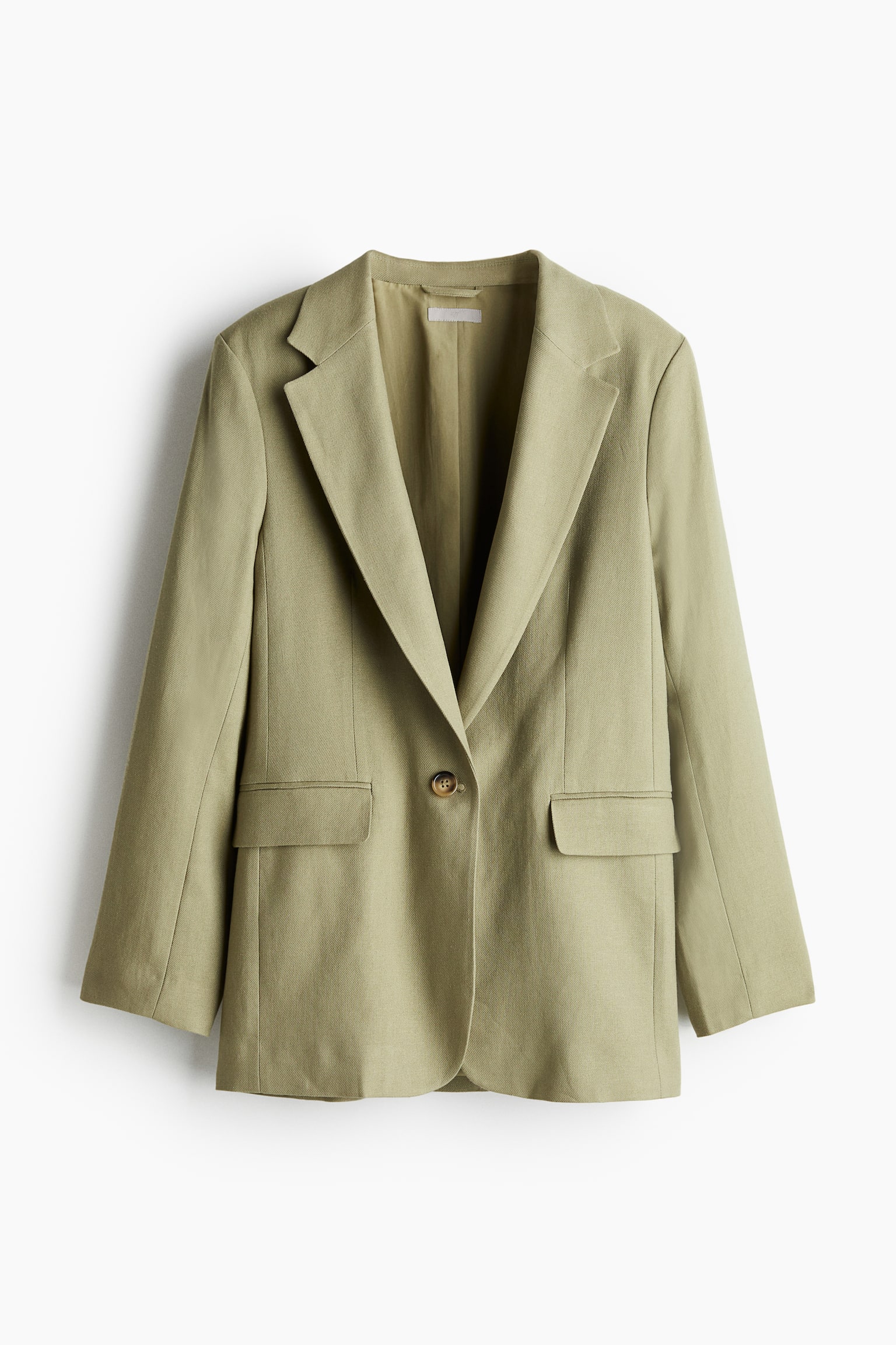 Linen Blend Blazer - Khaki green/Light pink/Light beige - 2