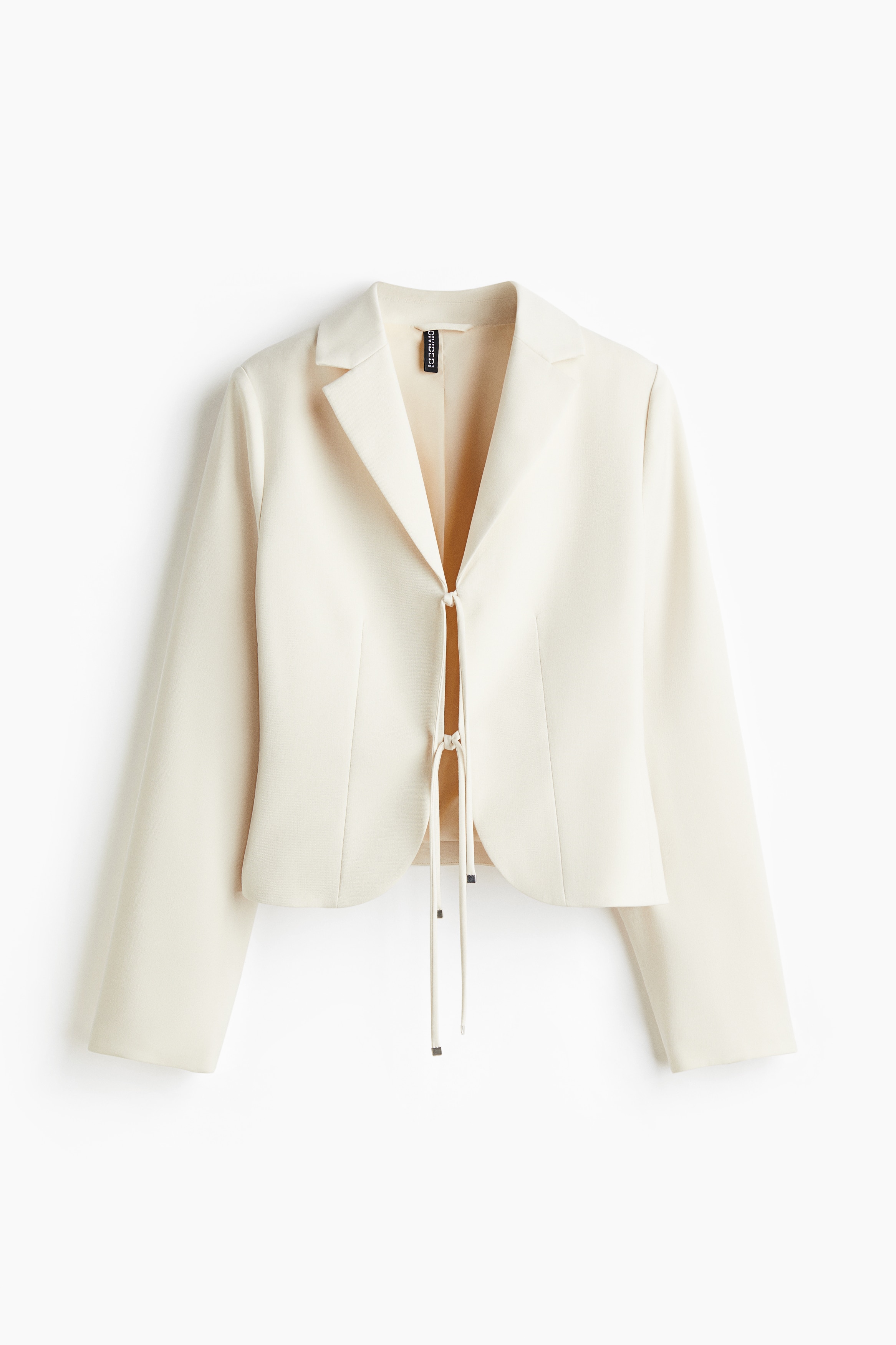 Blazer met strikbandjes - Lichtbeige