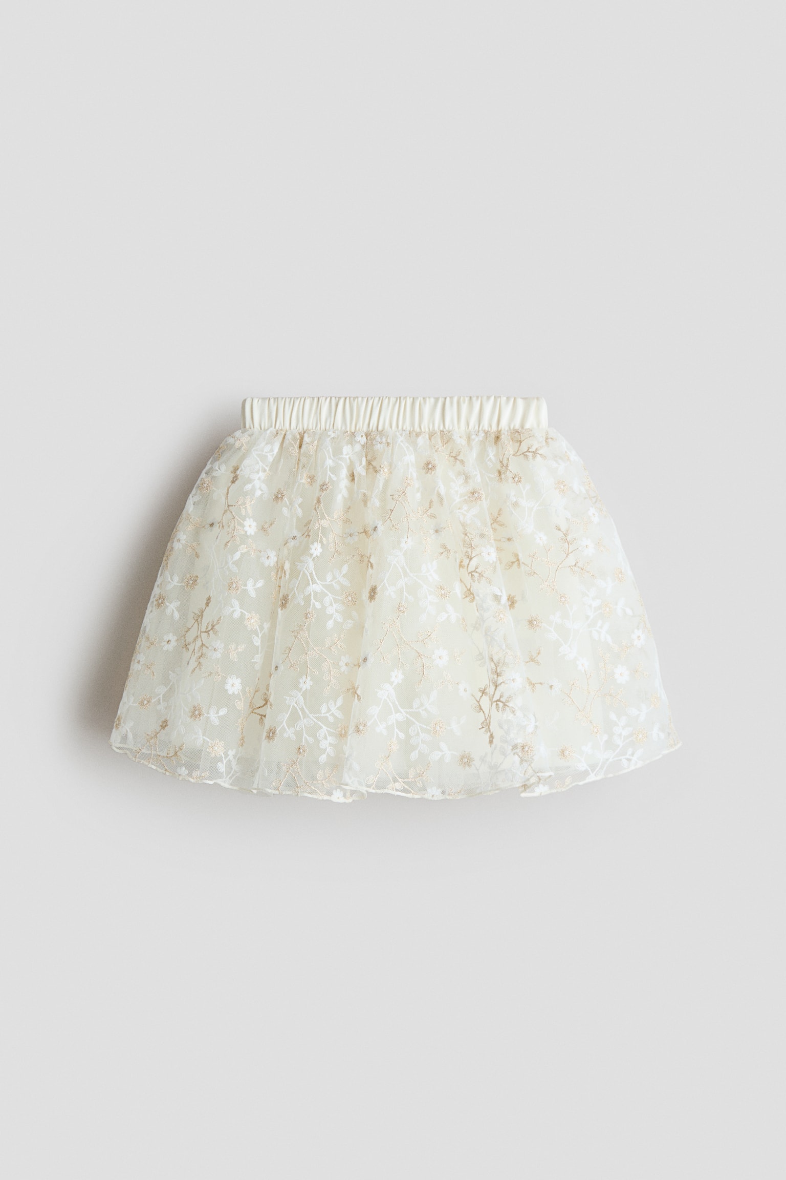 Embroidered tulle skirt - White/Floral - 2