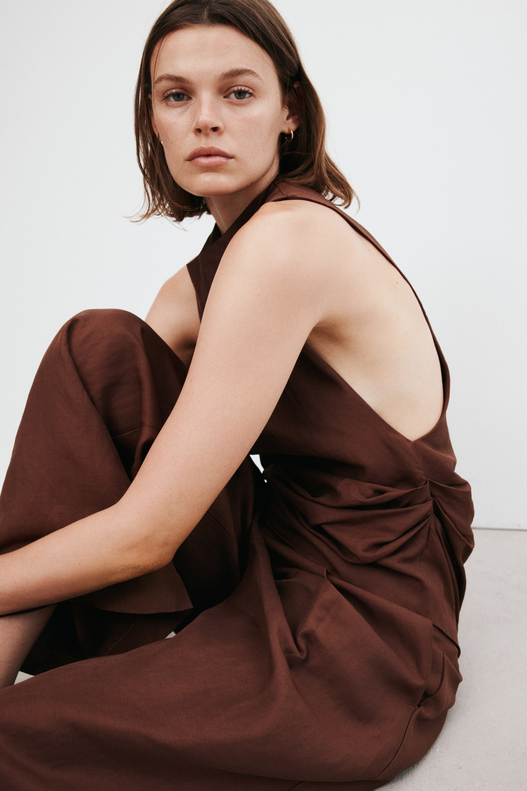 Asymmetric Linen-Blend Top