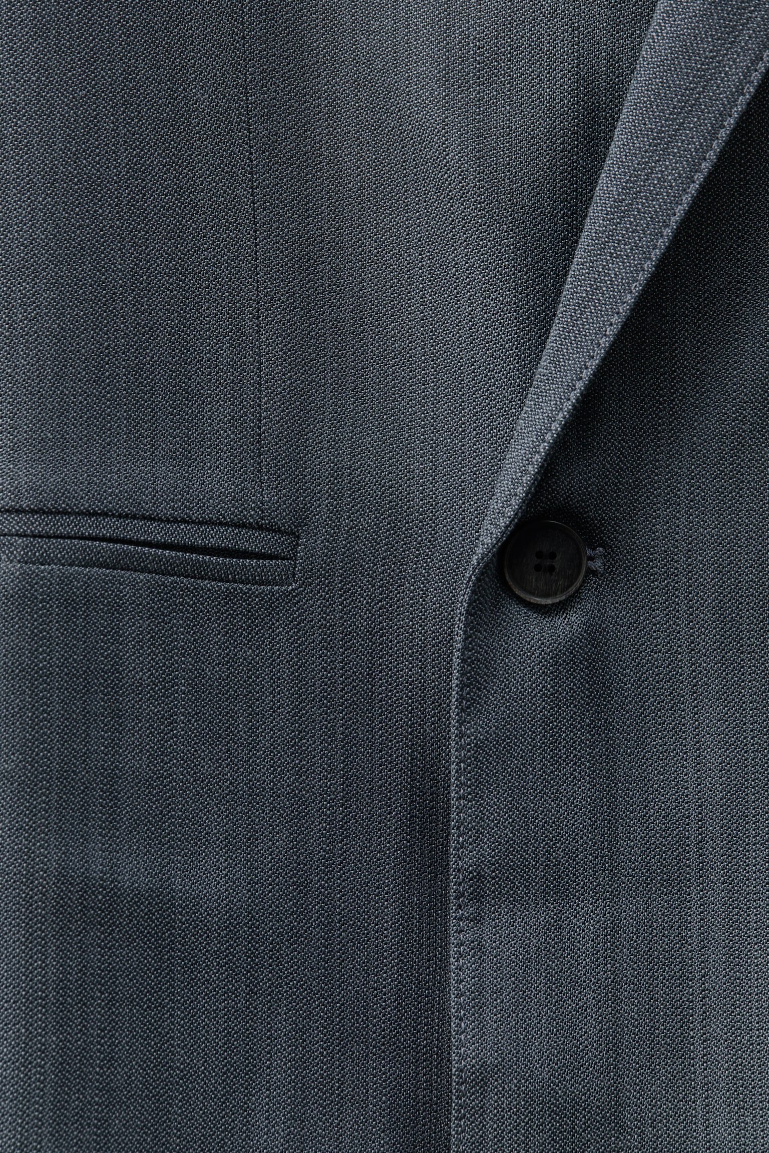 Мужской пиджак H&M Loose-Fit Single-Breasted Wool-Blend Suit, цвет: Тёмный серый — фото 7
