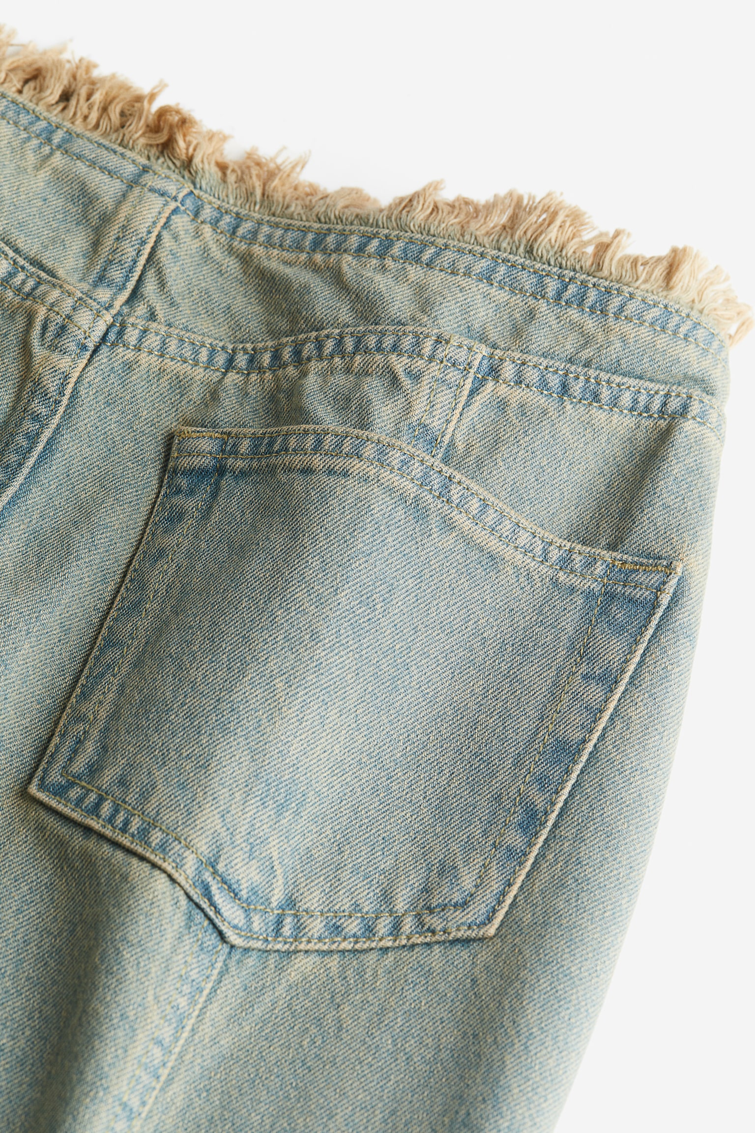 Raw Edge Denim Skirt - Light denim blue - 5