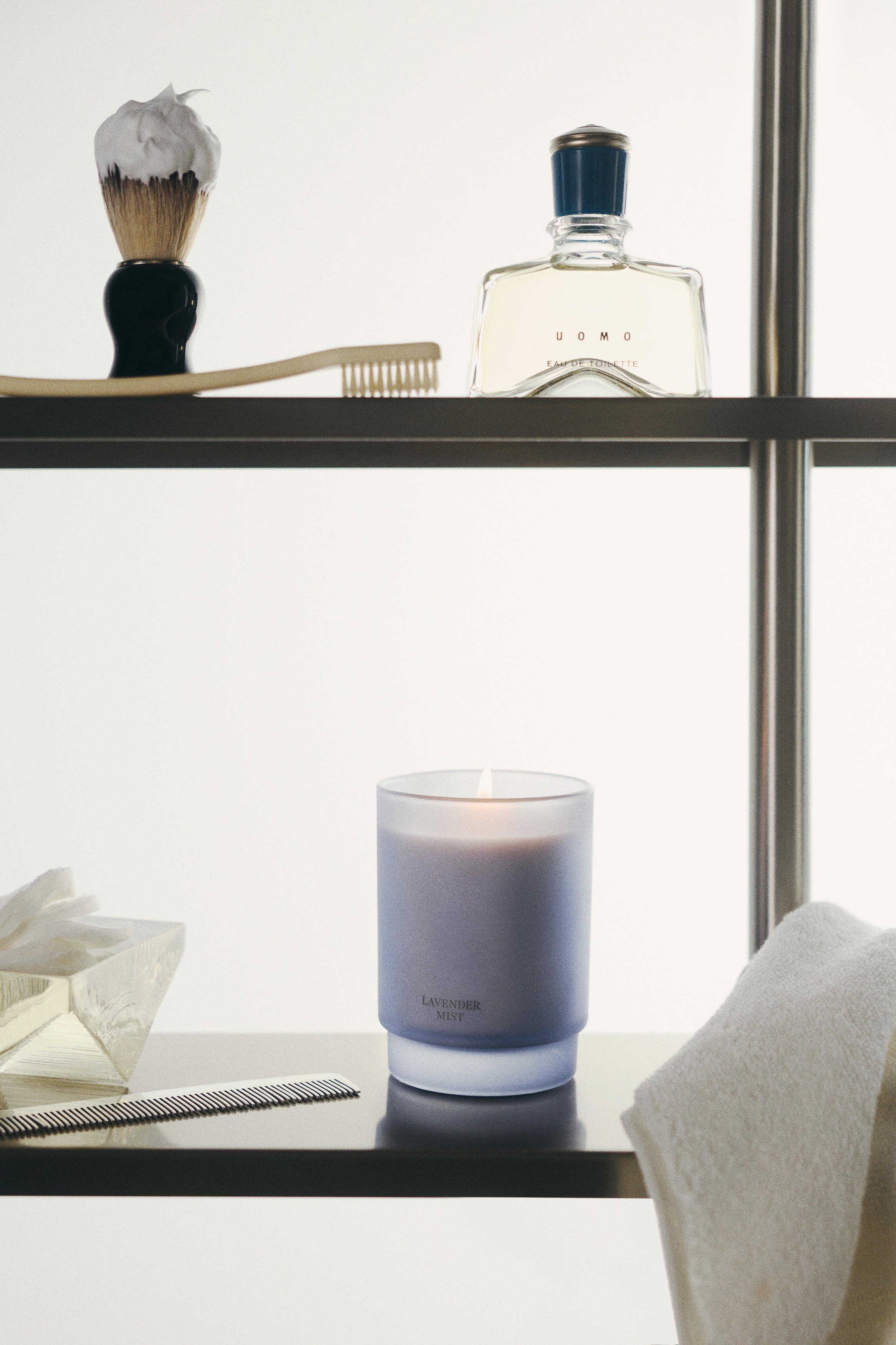 Duftlys i frostet glass - Lavender Mist/Salt Ritual/Hinoki Woods/Patchouli Field