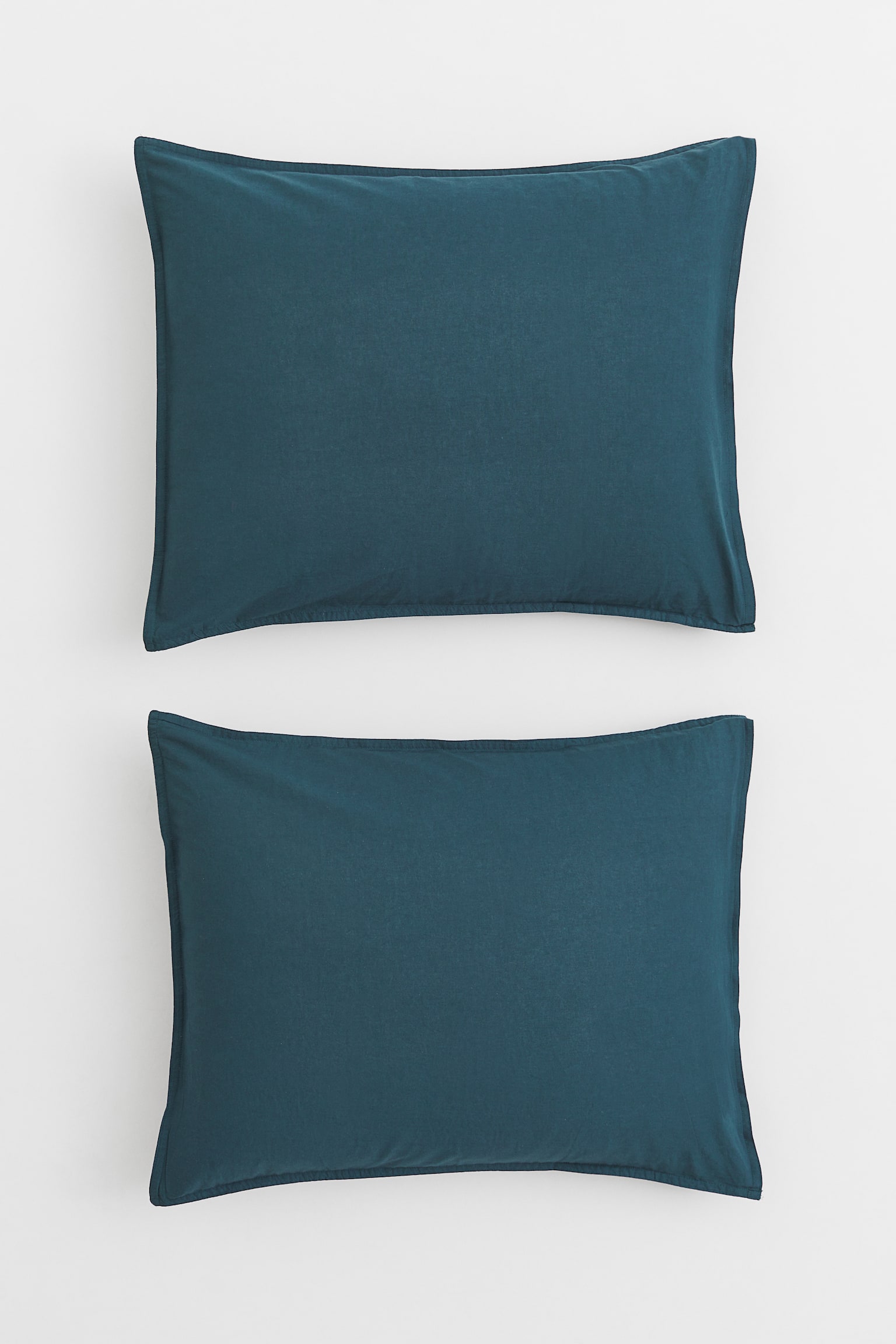 2-pack cotton pillowcases - Dark turquoise/Rust red/Yellow - 1