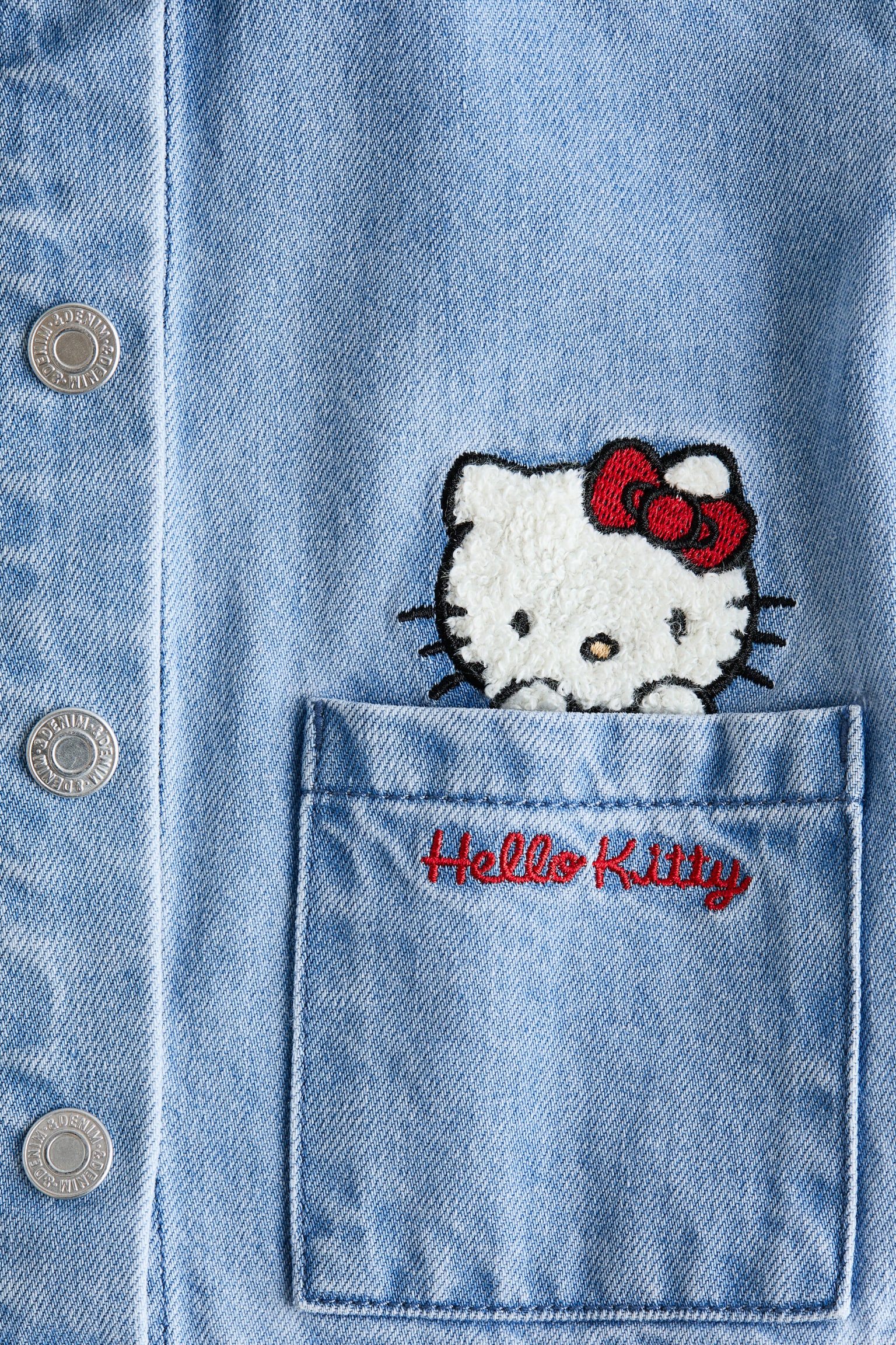 Детская куртка H&M Embroidered-Detail Denim Jacket, цвет: Джинсовый синий — фото 2