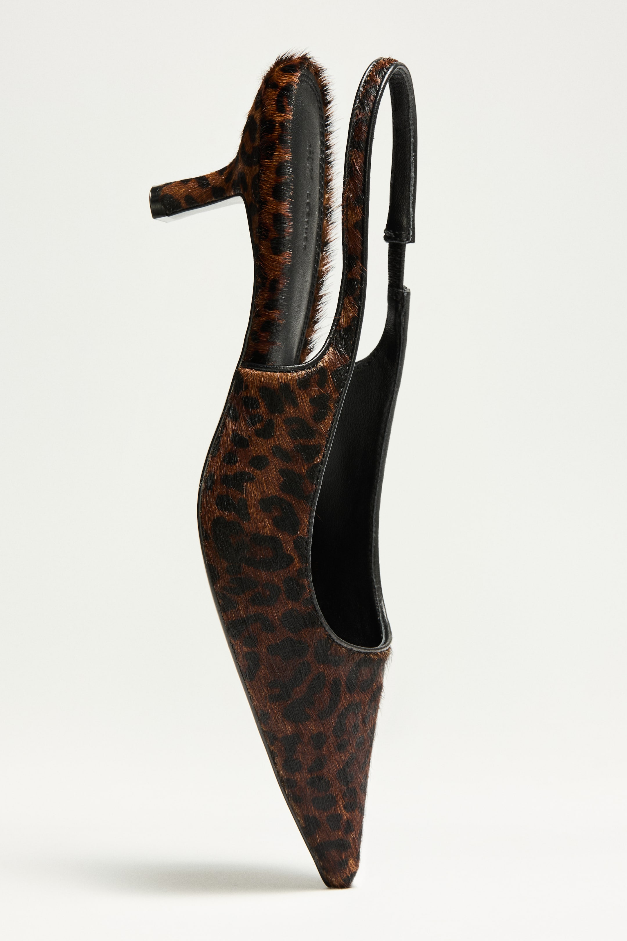 View larger image: Kitten-Heeled Leather Slingbacks - Dark brown/leopard print - Ladies | H&M PH 1