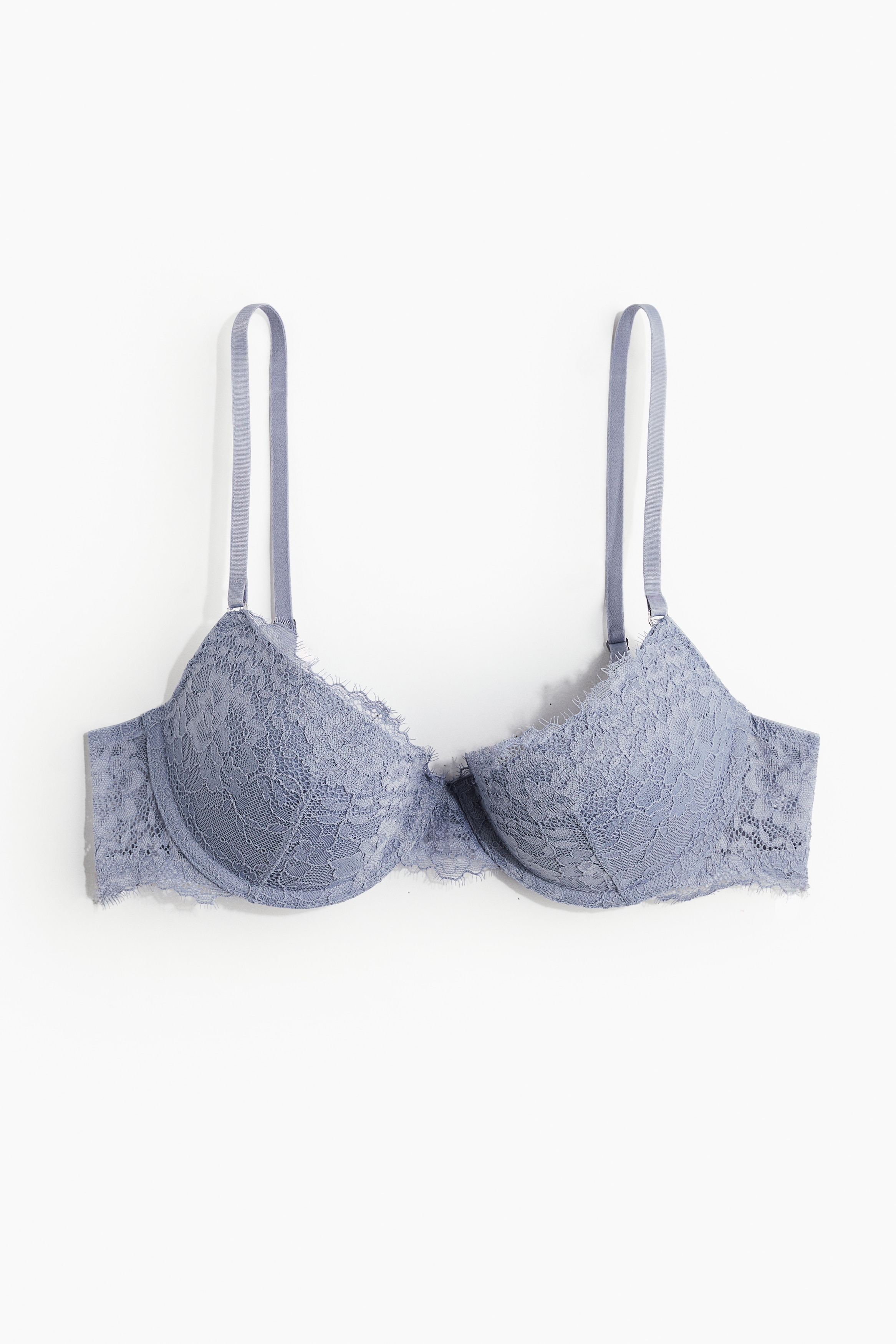 Dames - Dusty blauw Kanten push-up bh - Size: 75A  - H&M