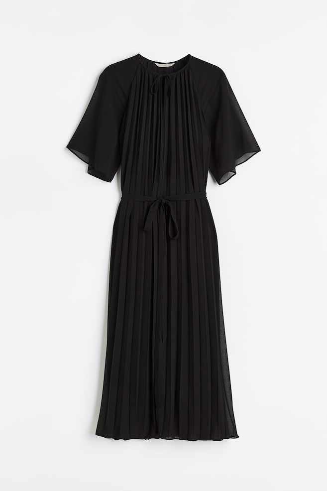Pleated dress - Black - 1