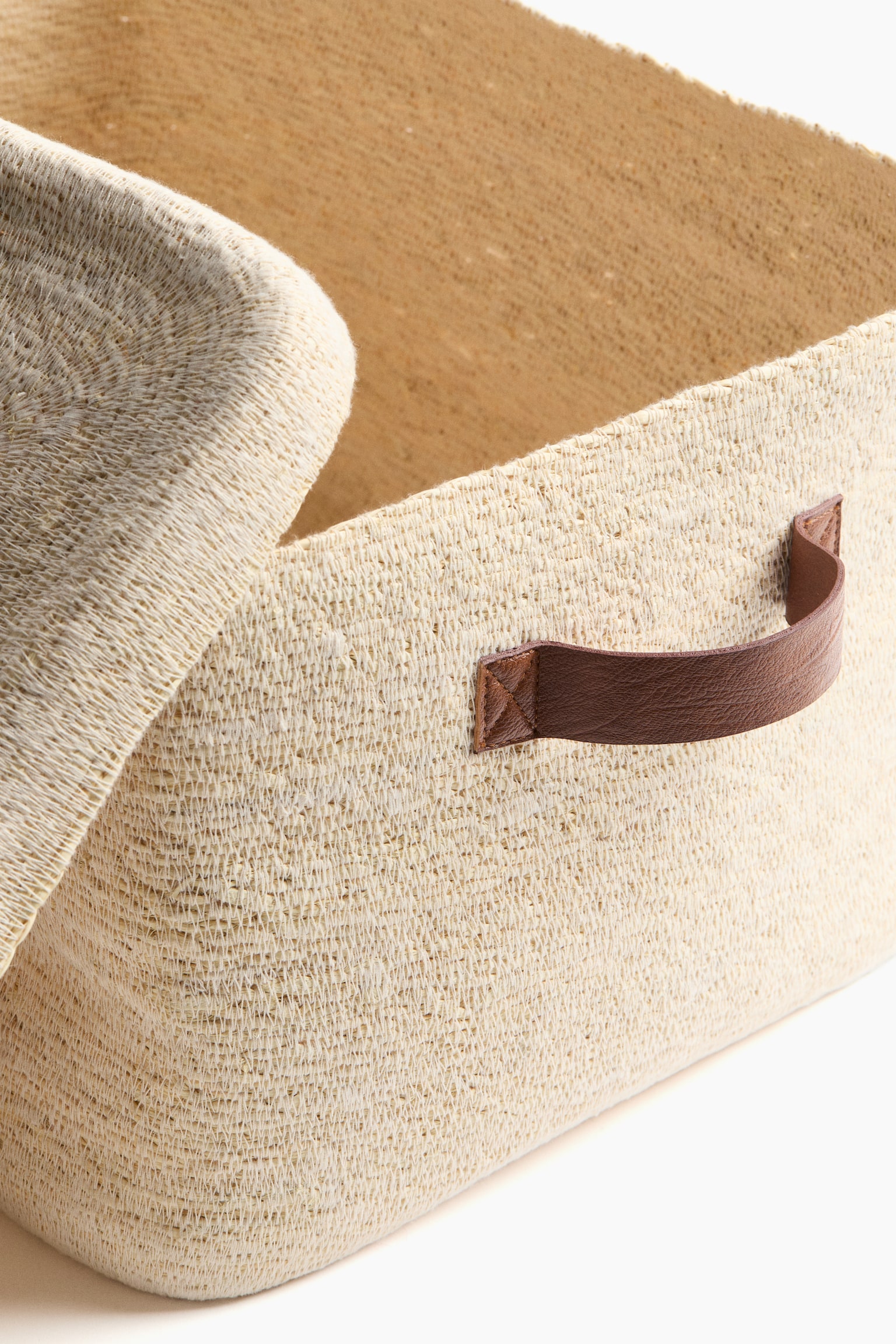 Large seagrass storage basket - Світло-бежевий - 3