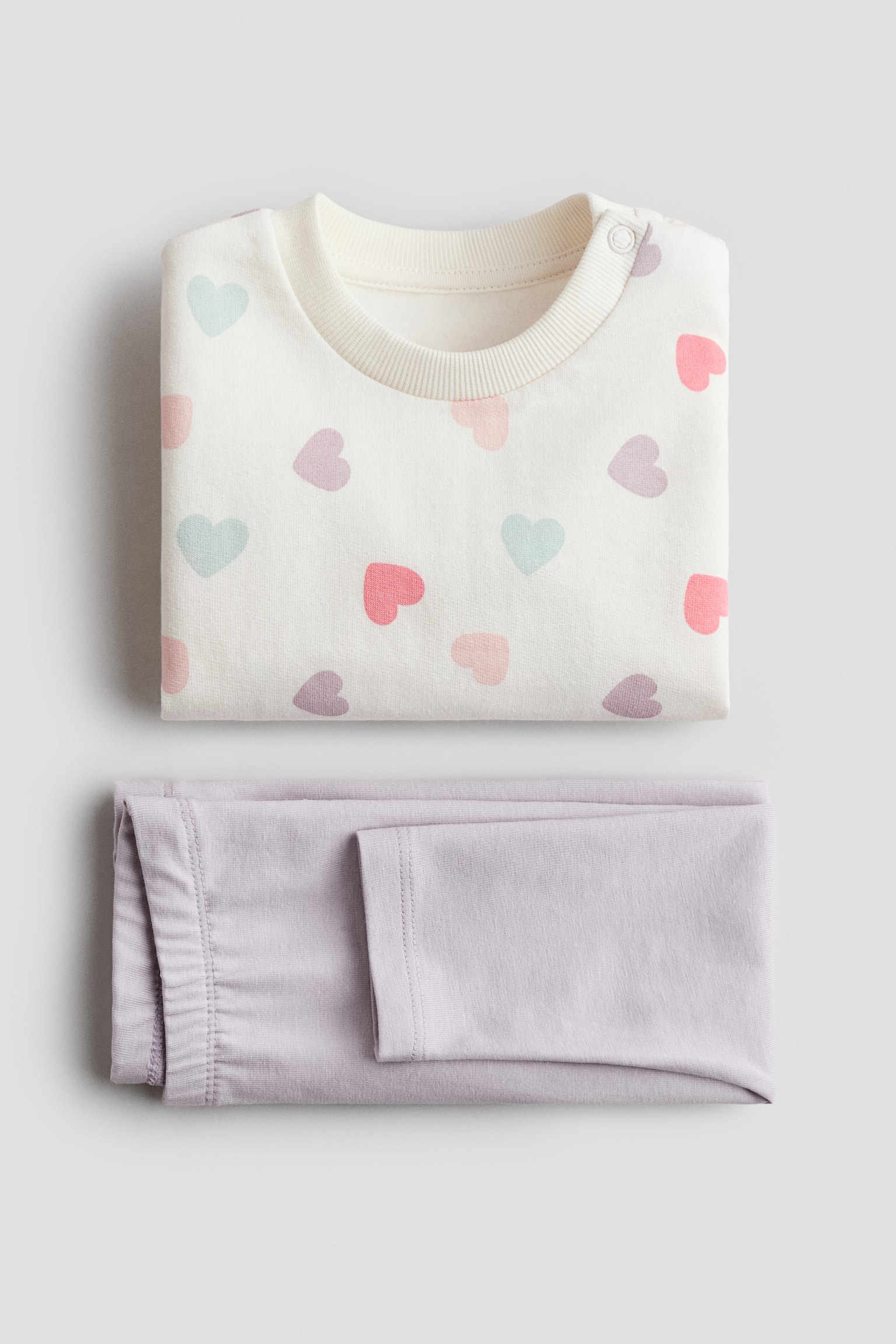 2-piece sweatshirt and leggings set - Light purple/Hearts/Light pink/Cherries/Navy blue/Striped/Cream/Mouse/Light dusty blue/Hello Friend/White/Hearts - 2