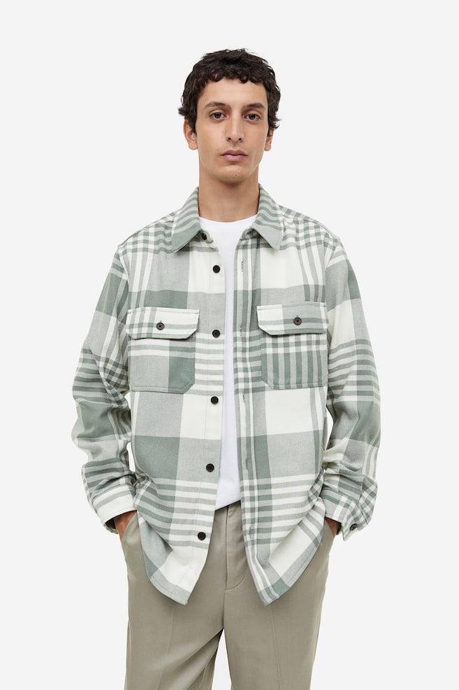 Twill overshirt - Dusty green/Checked/Black/Checked/Grey/Mustard yellow/Checked/dc - 1