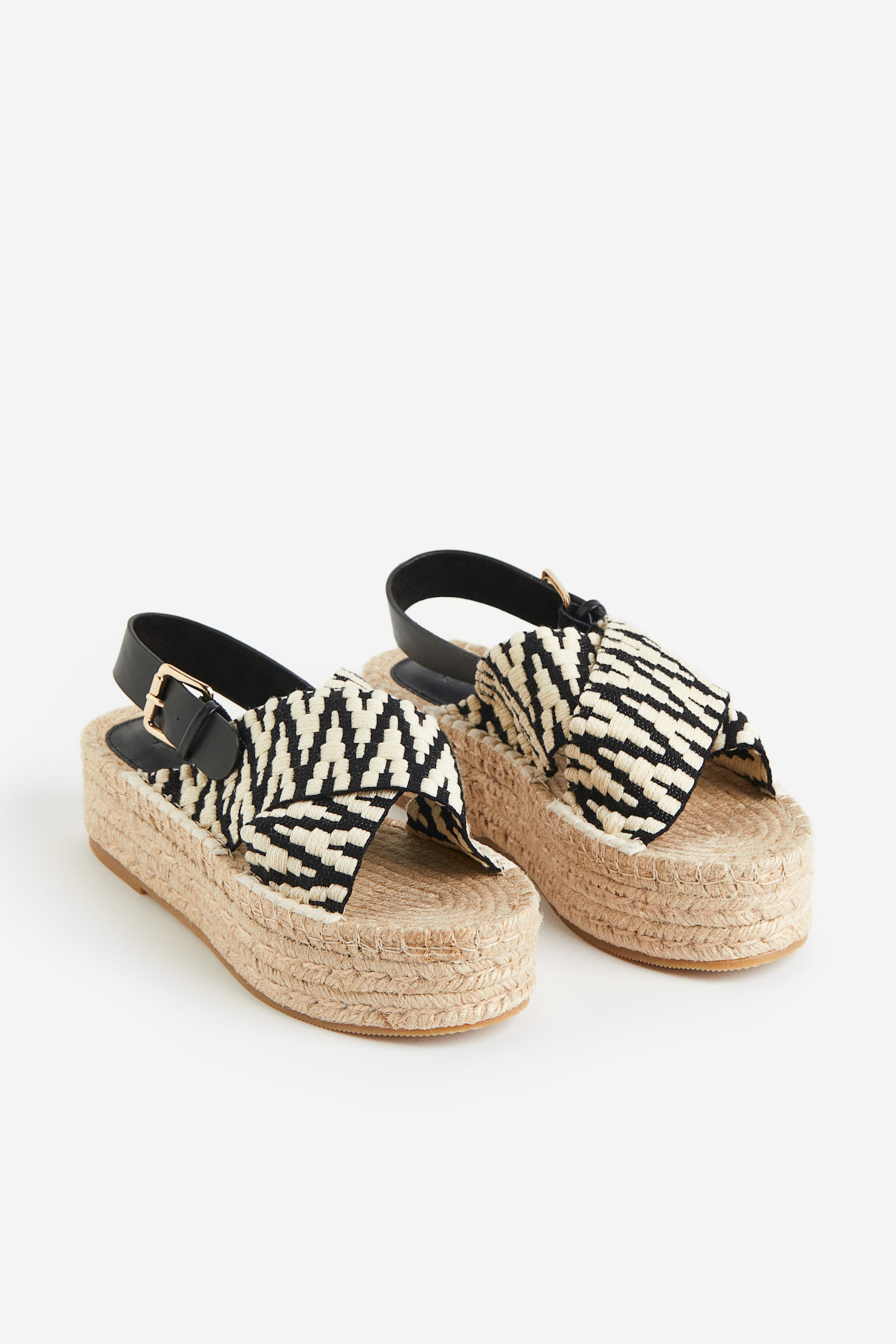 Platform Espadrilles - Black/Pattern - 4