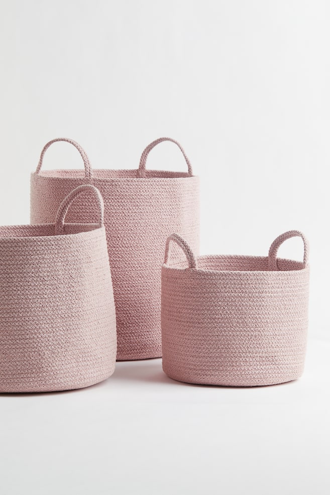Cotton storage basket - Light pink/Light beige/Black/Dark grey/dc/dc/dc - 3