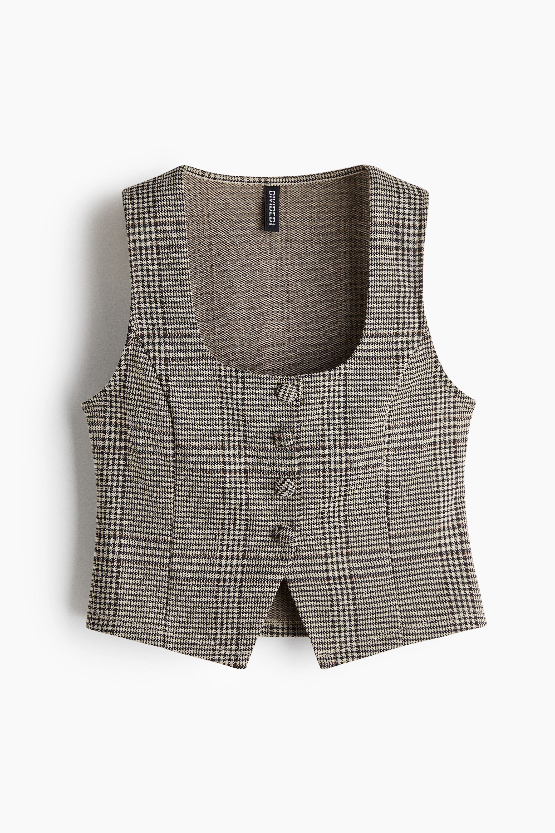 ジャージーベスト - ベージュ／チェック/ダークブラウン