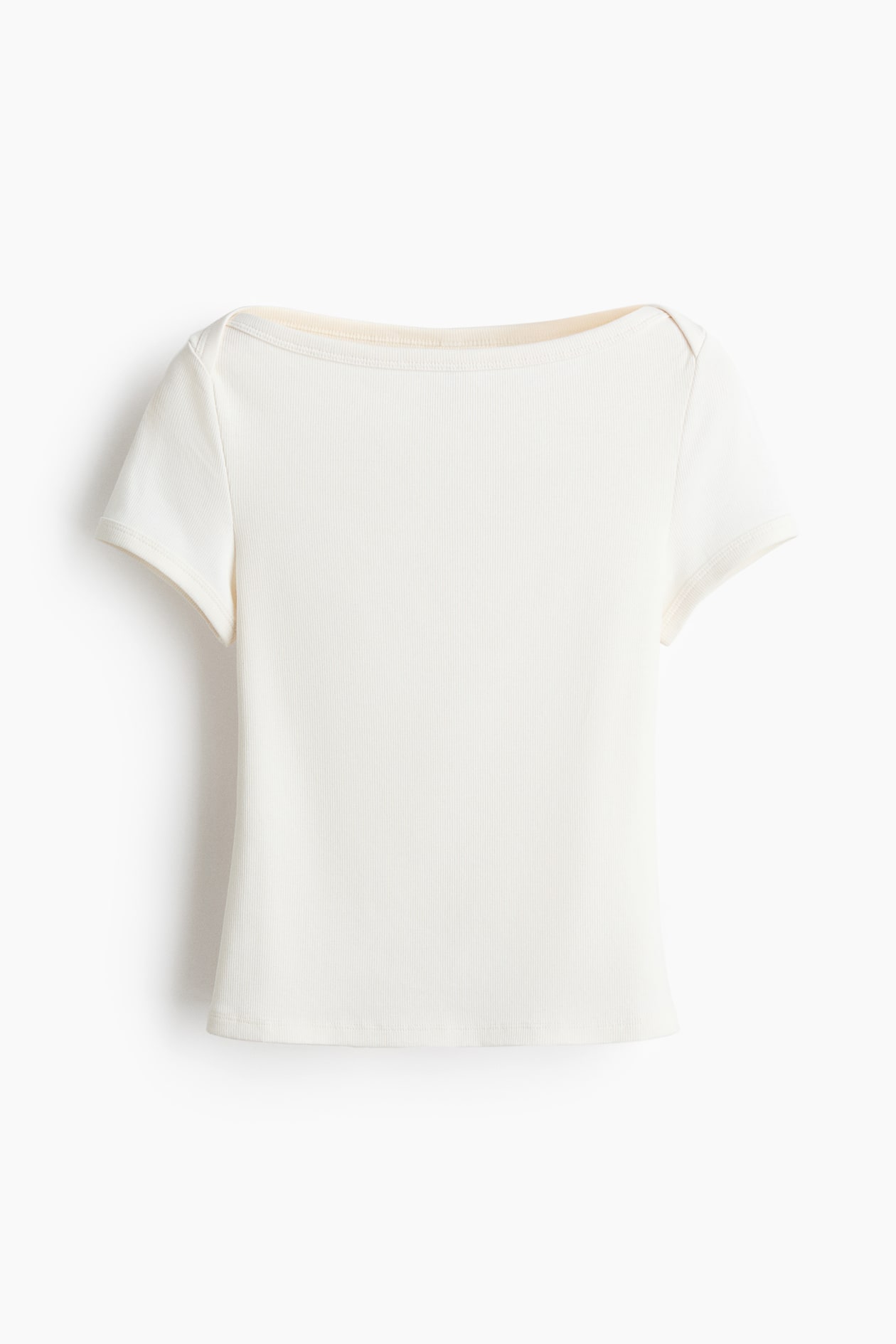 Ribbed Boat-Neck Top